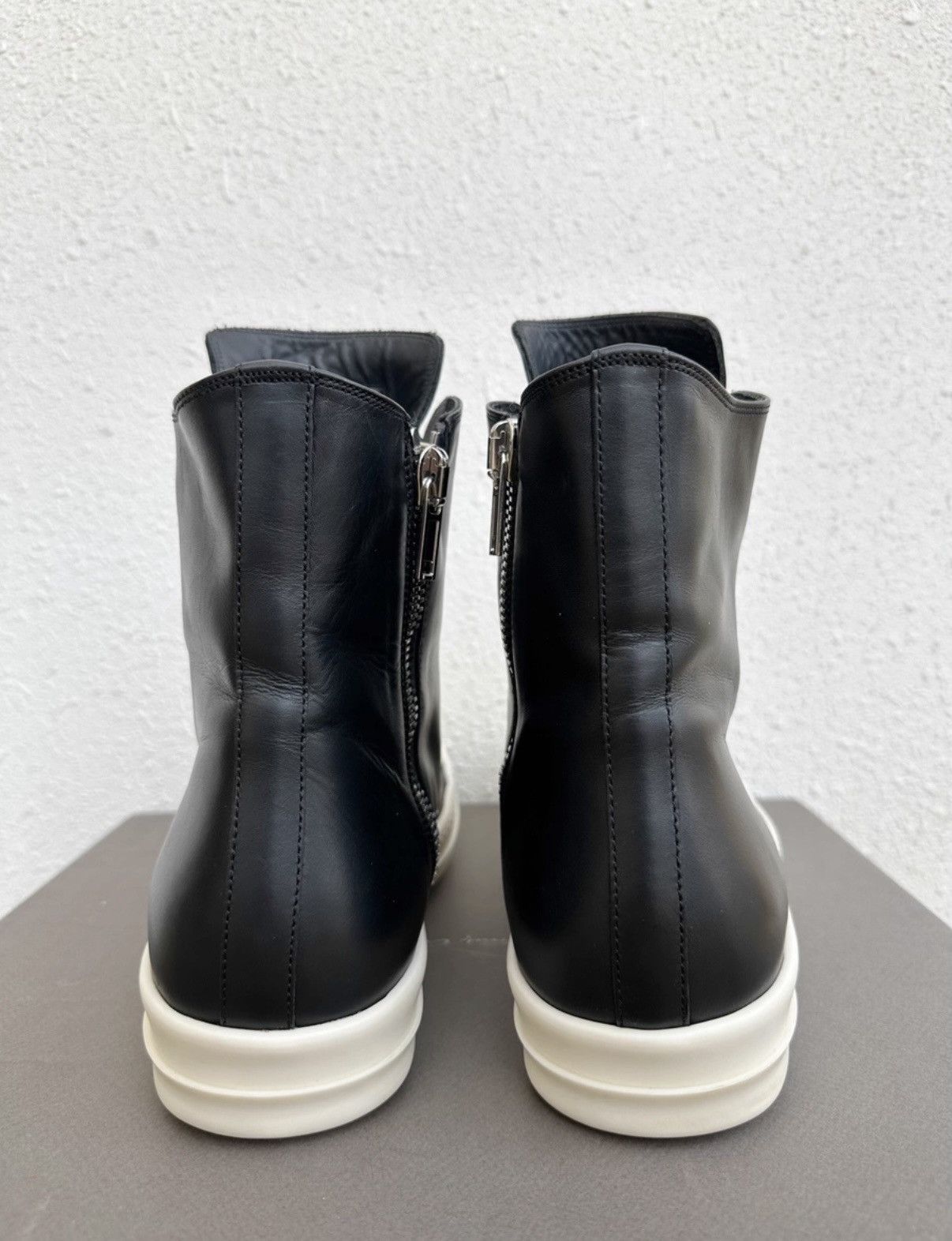 Rick Owens Rick Owens Mainline Black & White Leather High-Top Size US 9.5 / EU 42-43 - 5 Thumbnail