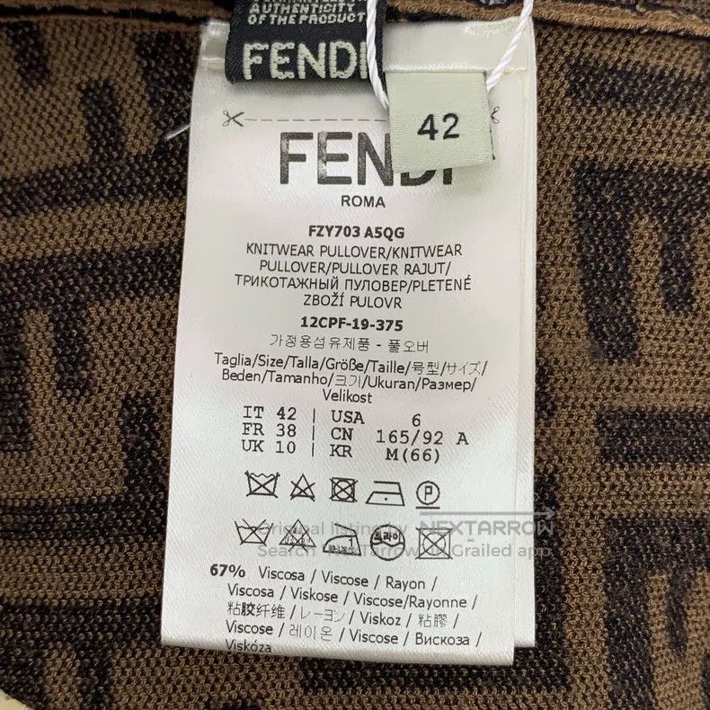 Fendi Fendi Dark brown logo letter all-over print round neck lon Size S / US 4 / IT 40 - 6 Thumbnail