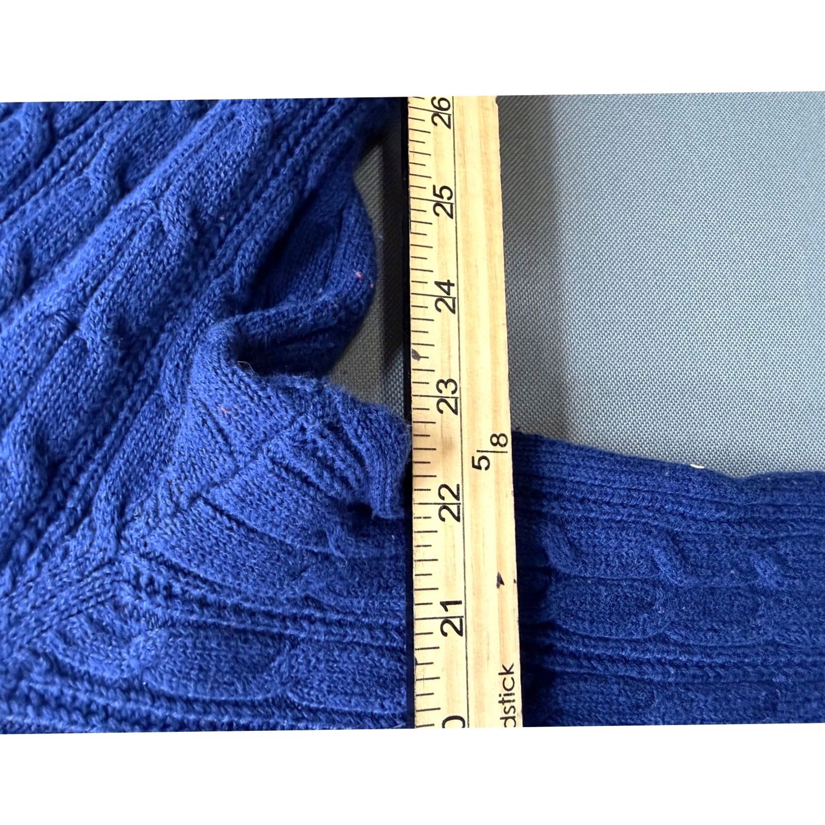Vintage St. John's Bay Sweater Womens Blue Cable Knit V-Neck Relaxed 3X Pullover Knit Knit Royal Blue Womens Plus Size Casual Fall Winter Spring Womens Size XXL / US 16-18 / IT 52-54 - 3 Thumbnail