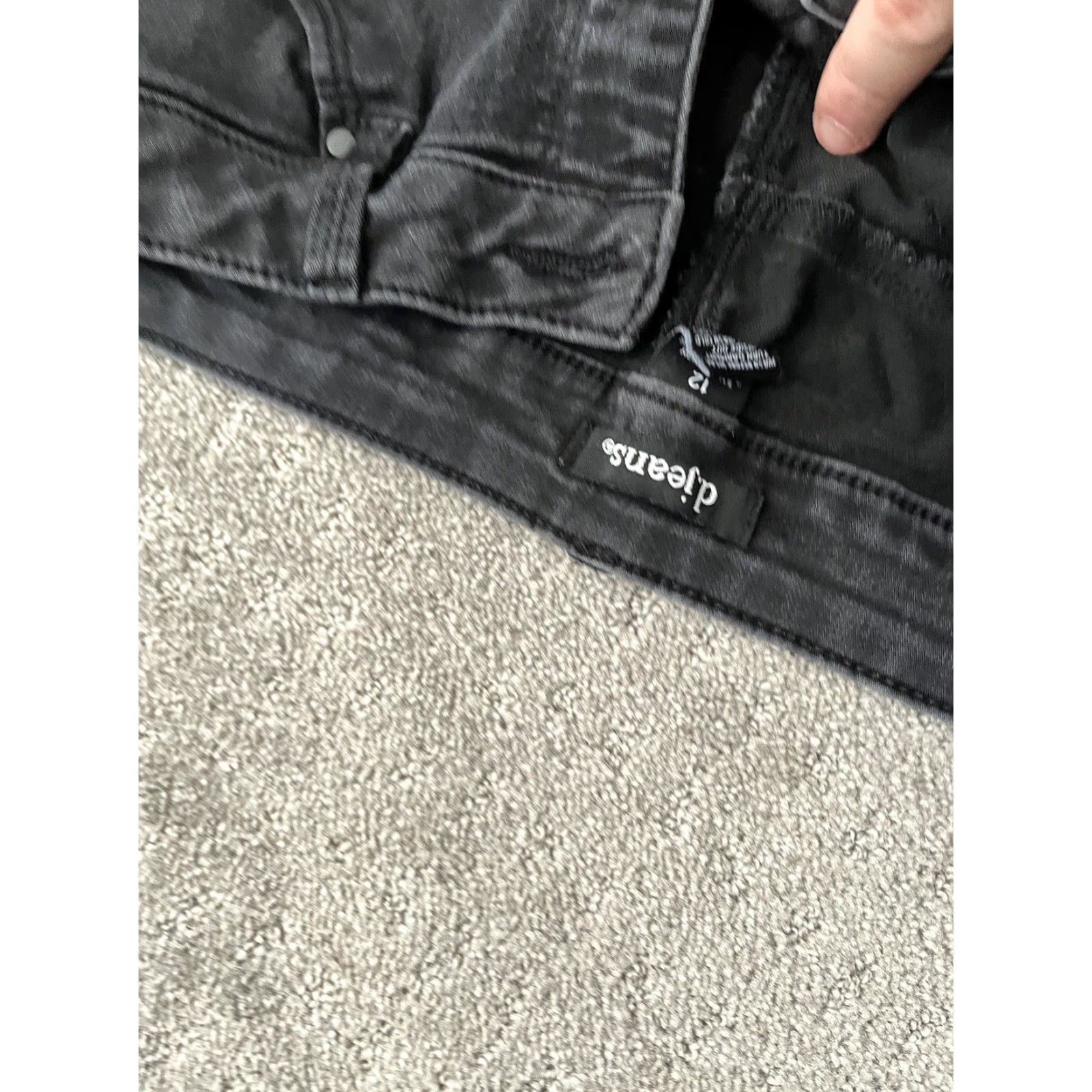 Vintage D.Jeans Womens Skinny Jeans 12 Mid Rise Stretch Black Cotton Blend Solid 5-Pocket Denim Slim Machine Washable Male? Size 34" / US 12 / IT 48 - 5 Thumbnail