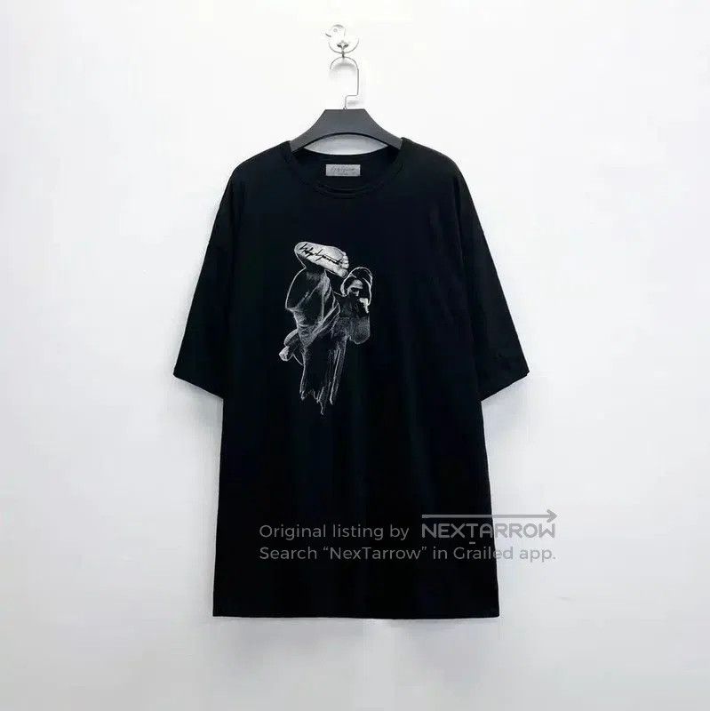 Yohji Yamamoto Yohji Yamamoto Black Cartoon Print Long Tee . Size US L / EU 52-54 / 3 - 1 Thumbnail
