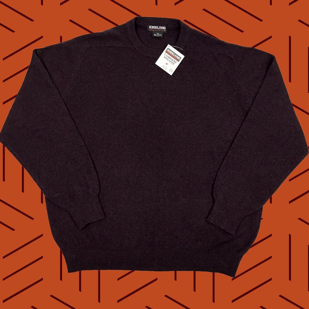 Vintage Kirkland Signature Sweater Mens 2XL Burgundy Knit Crewneck Pullover Cashmere Solid 2-Ply Regular Weight All Seasons Size US XXL / EU 58 / 5 - 1 Thumbnail