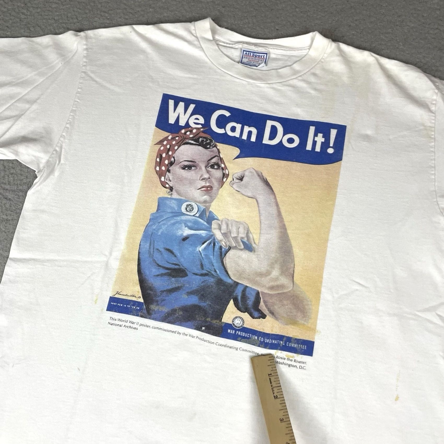 Vintage VINTAGE Rosie The Riveter Shirt Adult XL White 90s We Can Do It World War 2 Vtg Size US XL / EU 56 / 4 - 7 Thumbnail