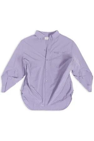 Image of Balenciaga O1Mt1Gz0424 Bb Corp Swing Twisted Shirt In Purple, Women's (Size XS)