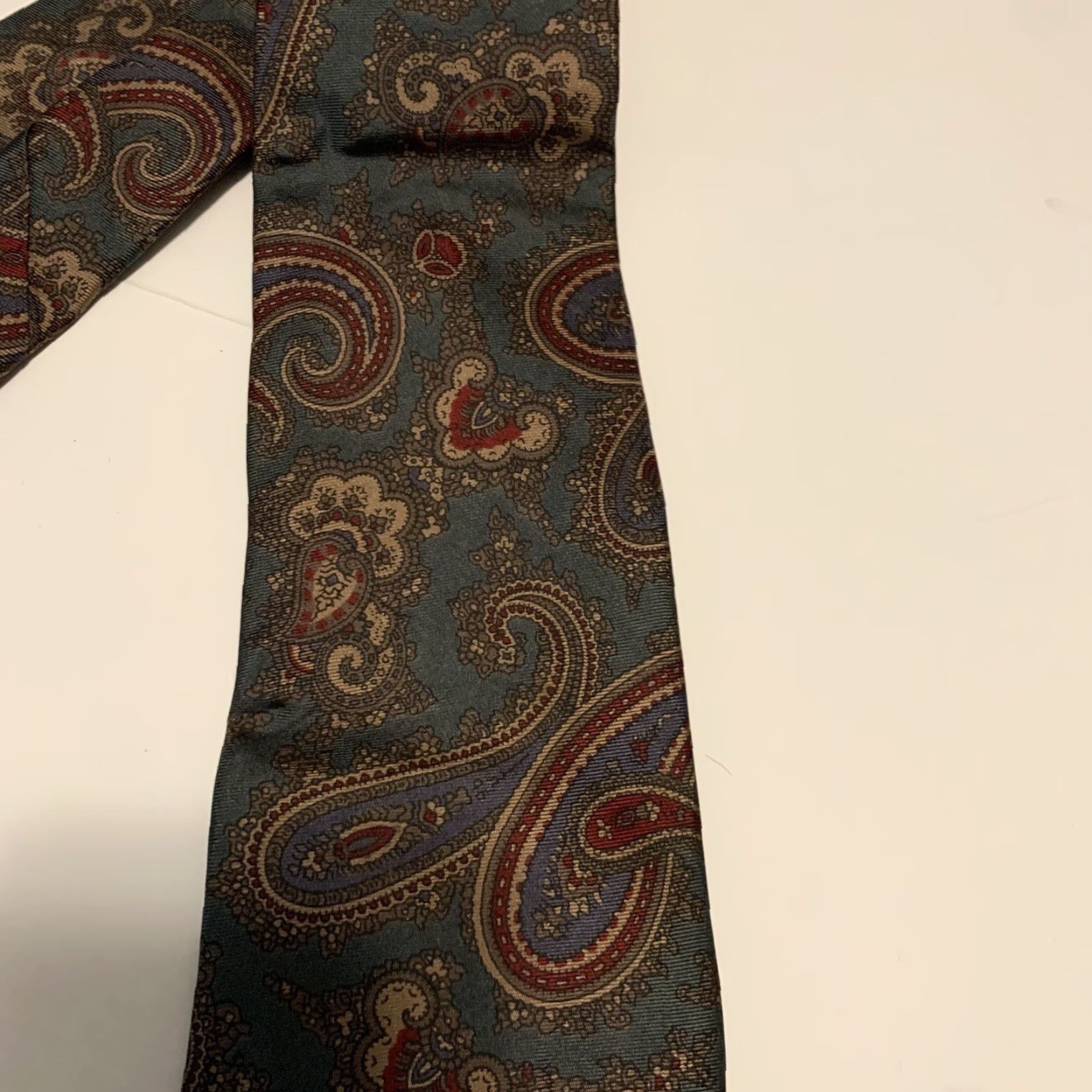 Kenzo ENZO BRUNATTI Silk Tie Multi-Color Abstract Paisley Short Classic Neck Tie Mens Size ONE SIZE - 3 Thumbnail