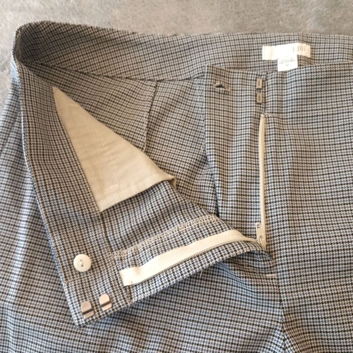 J. Jill J.Jill Pants Womens Size 12 Blue Black Plaid 35x28 Mid Rise Cotton Blend Straight Ankle Mens? Size 34" / US 12 / IT 48 - 5 Thumbnail