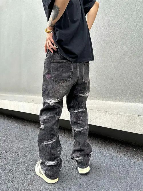 VIBE y2k damaged patch faded jeans Size US 32 / EU 48 - 3 Thumbnail