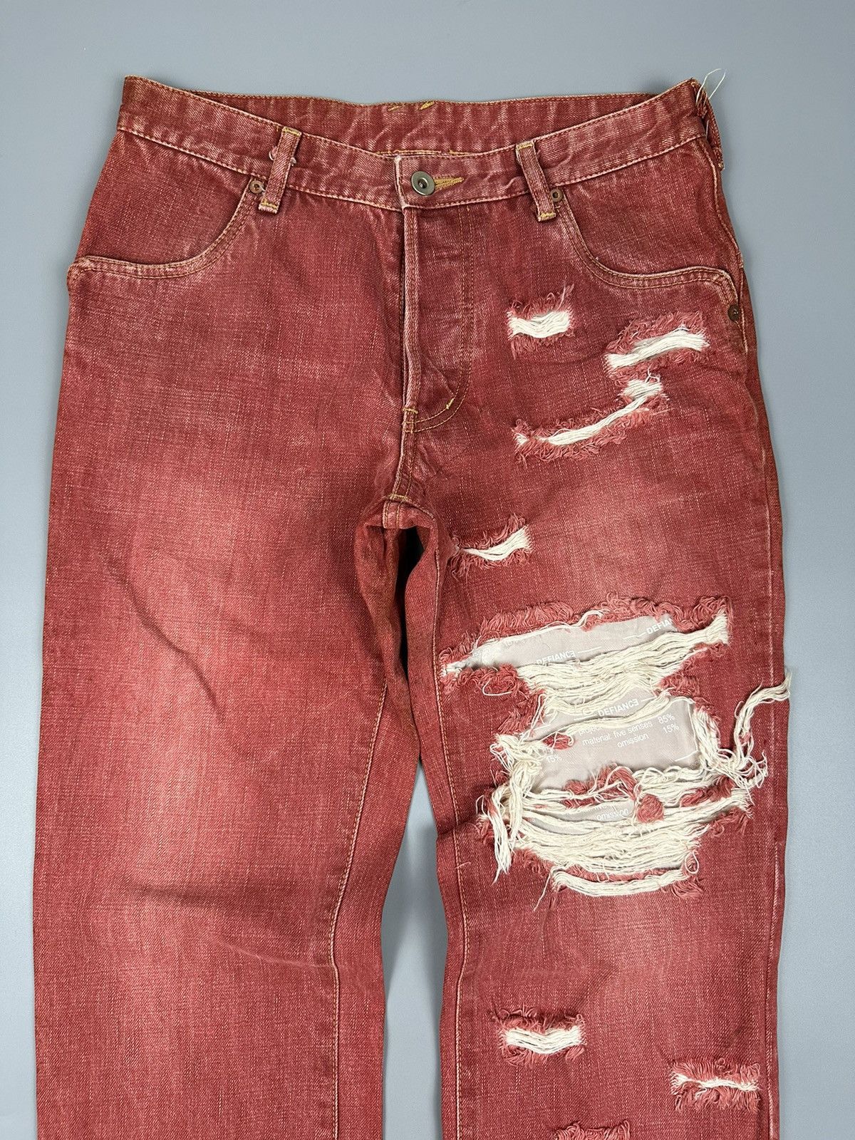 Japanese Brand 🔥Sick🔥Distressed Defiance 5 Denim Size US 30 / EU 46 - 5 Thumbnail