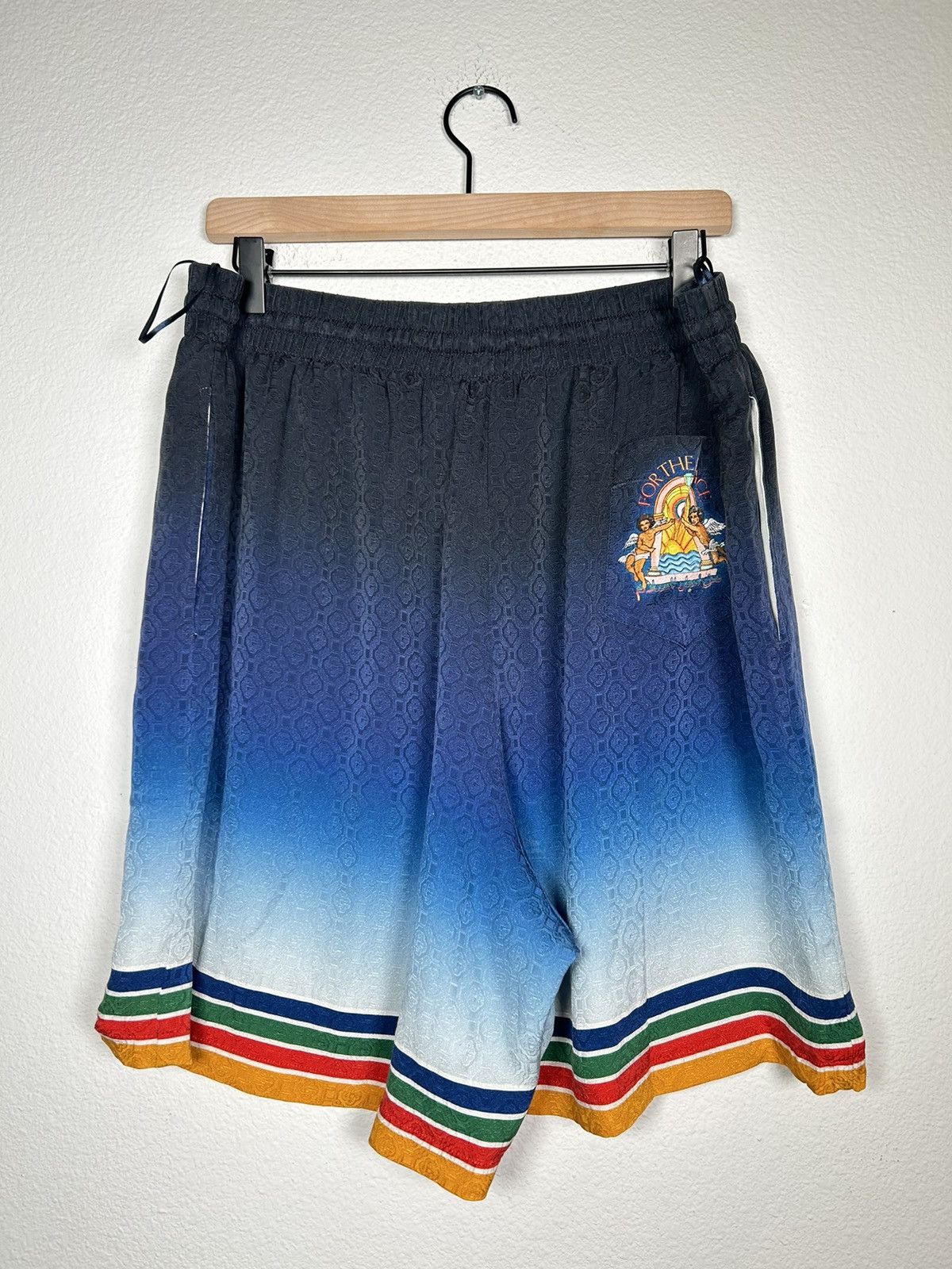 Casablanca Logo Jacquard Silk Shorts Size US 34 / EU 50 - 3 Thumbnail