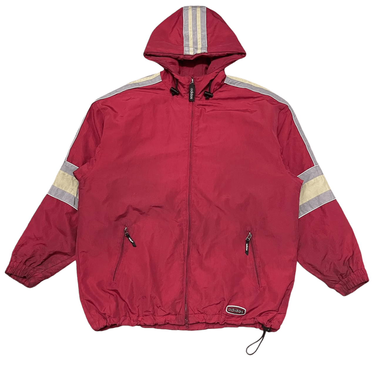 Adidas Vintage Adidas 3 Stripes Hooded Jacket Size US XL / EU 56 / 4 - 1 Thumbnail
