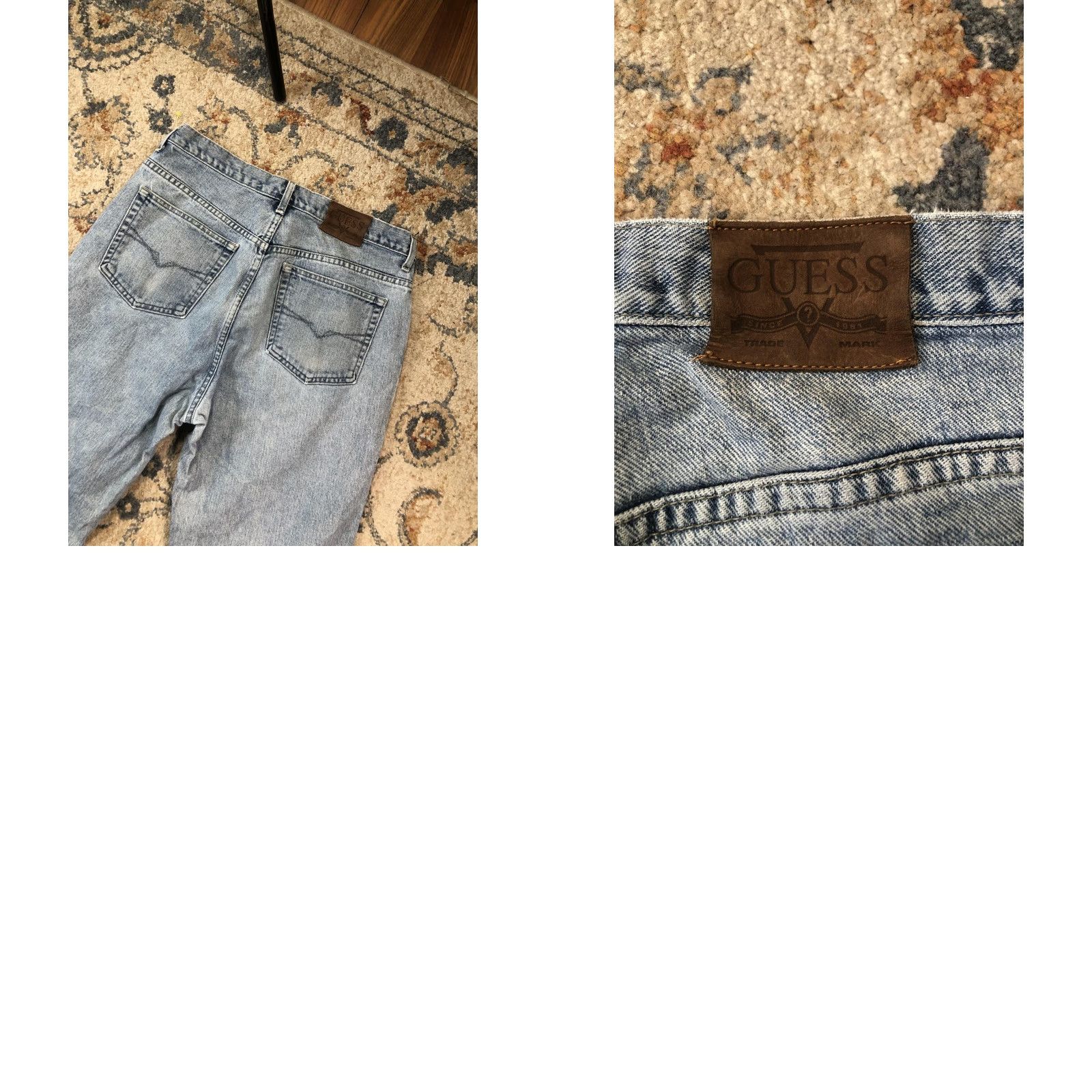 Guess VINTAGE Guess Jeans Mens 33x30 Blue Light Wash Straight Denim USA 90s BB110-30 Size US 33 - 9 Thumbnail