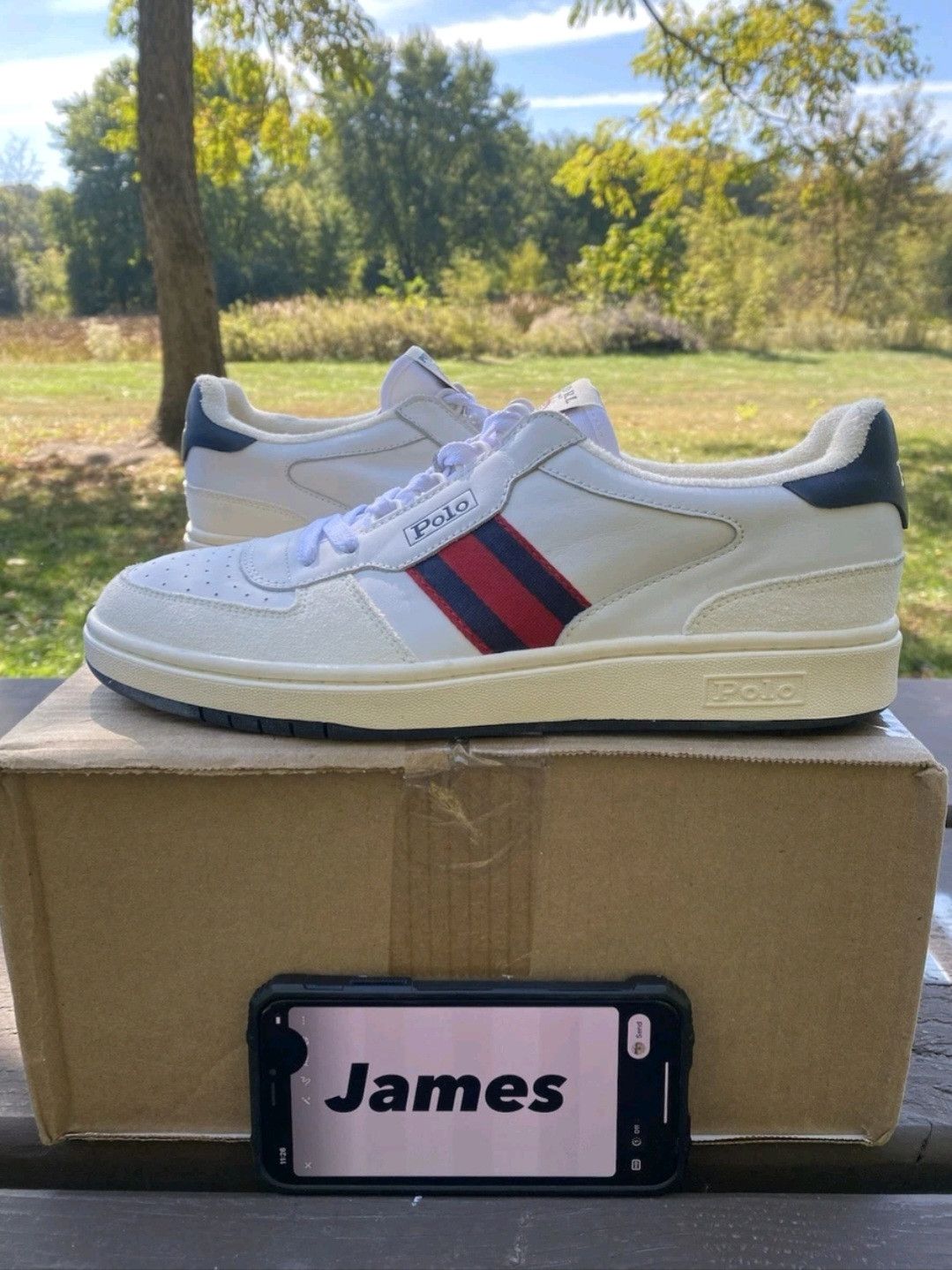 Ralph Lauren Ralph Lauren Polo Court Sneakers White Navy Red Retro 006 Size US 9 / EU 42 - 1 Thumbnail