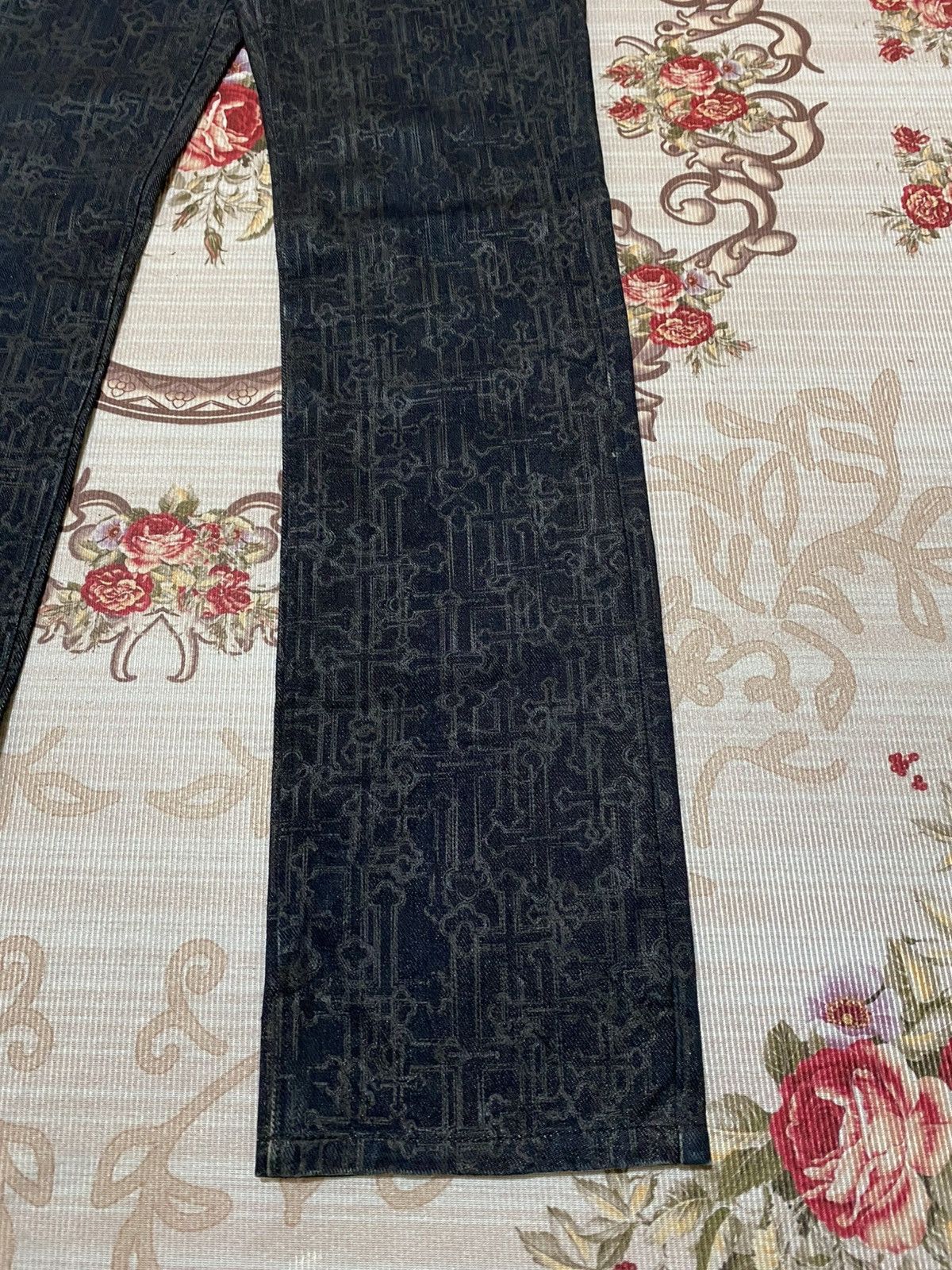 🇯🇵Custom Culture Crossover Print Denim Pants