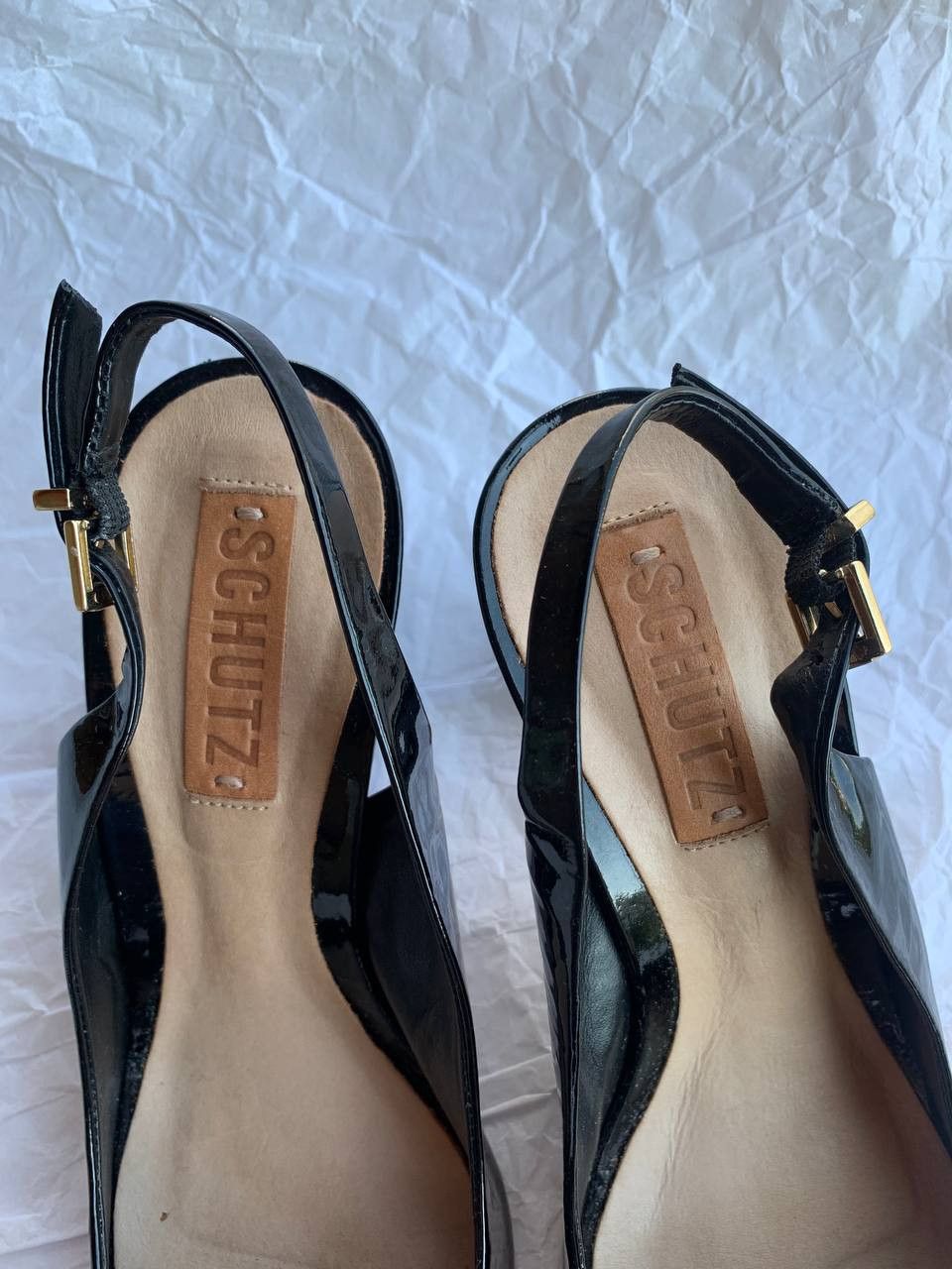 SCHUTZ × Vintage Schutz vintage black patent leather sandals with bow Size US 9 / IT 39 - 10 Thumbnail