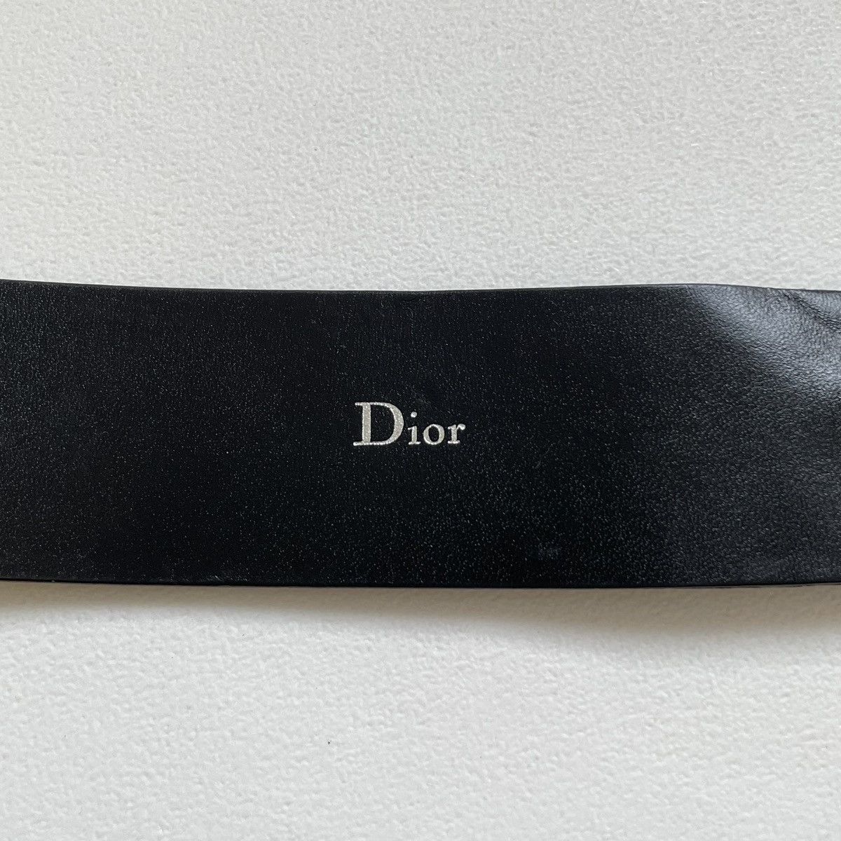 Dior Round Metal Buckle Black Leather Belt Size ONE SIZE - 12 Thumbnail