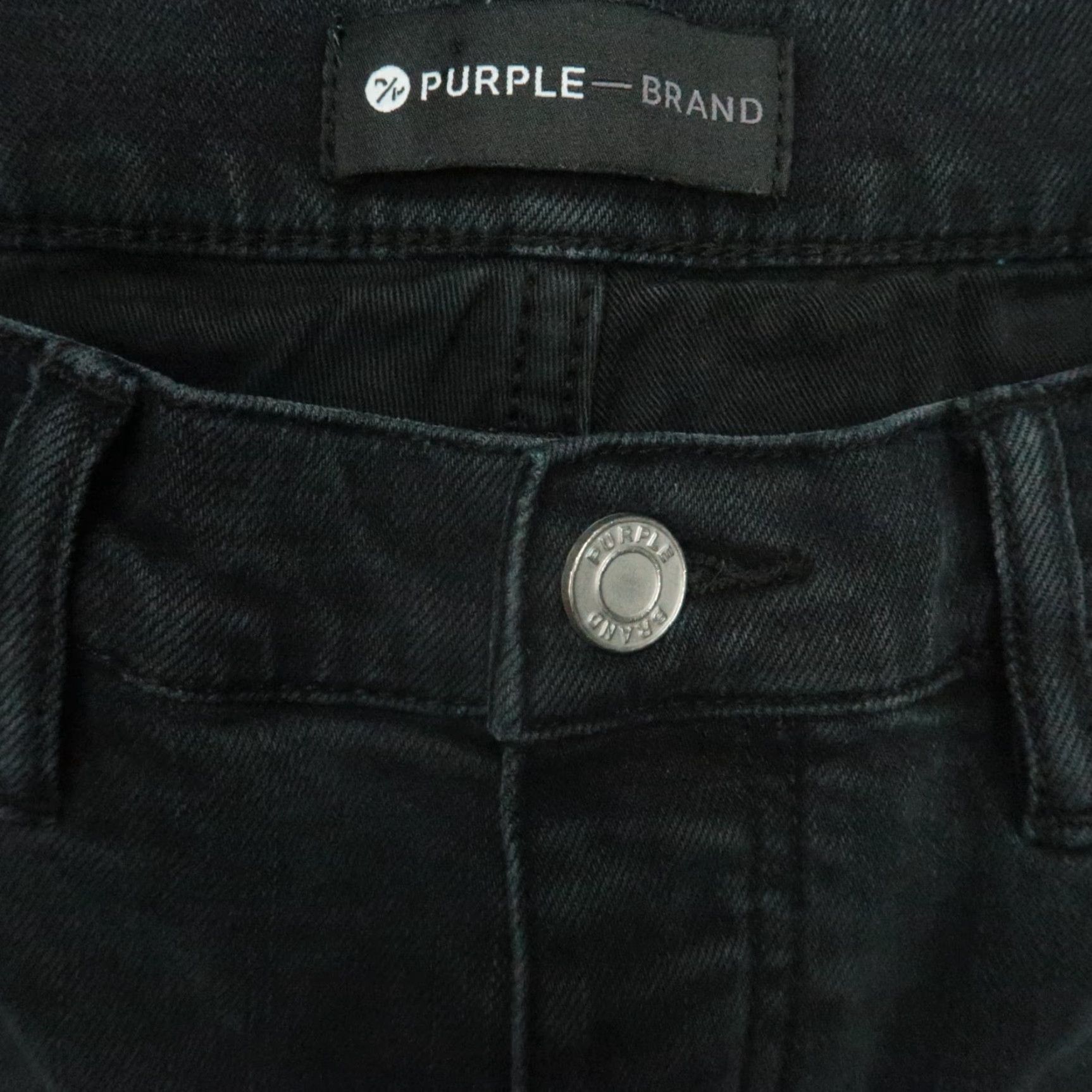 J Brand Purple Brand Jeans Mens 34x31 Black Distressed Faded P001 5 Pocket Button Fly Size US 34 / EU 50 - 4 Thumbnail