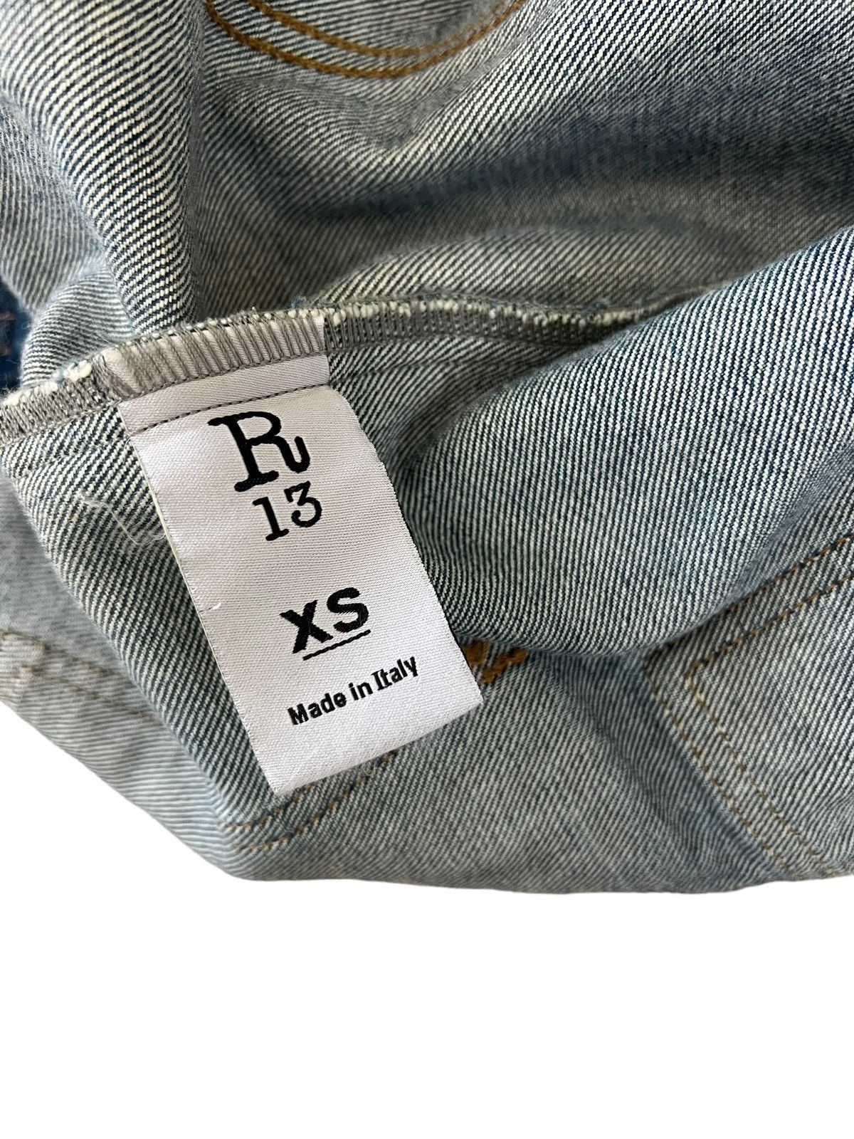 R13 R13 Italy Distressed Waxed Denim Trucker Jacket Type 3 Size US XS / EU 42 / 0 - 23 Thumbnail