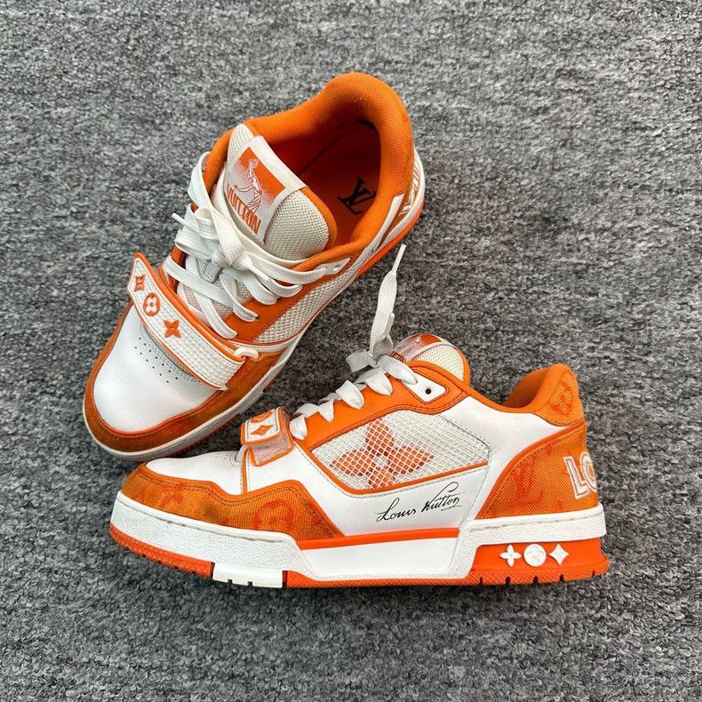 Louis Vuitton Louis Vuitton White and Orange Velcro Shoes Size US 6 / EU 39 - 1 Thumbnail