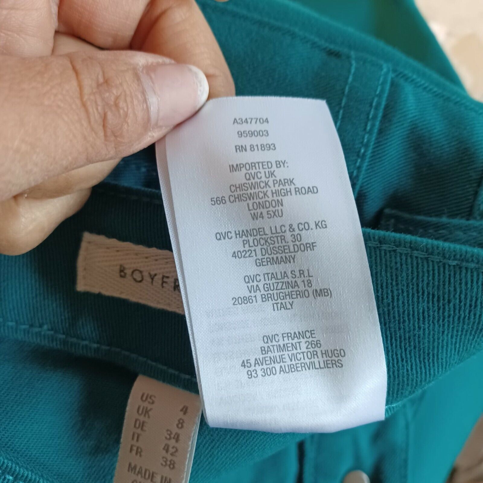 Gloria Vanderbilt Women Pant Sz 4 Logo By Lori Goldstein Stretch Twill Boyfrie Size 27" / US 4 / IT 40 - 8 Thumbnail
