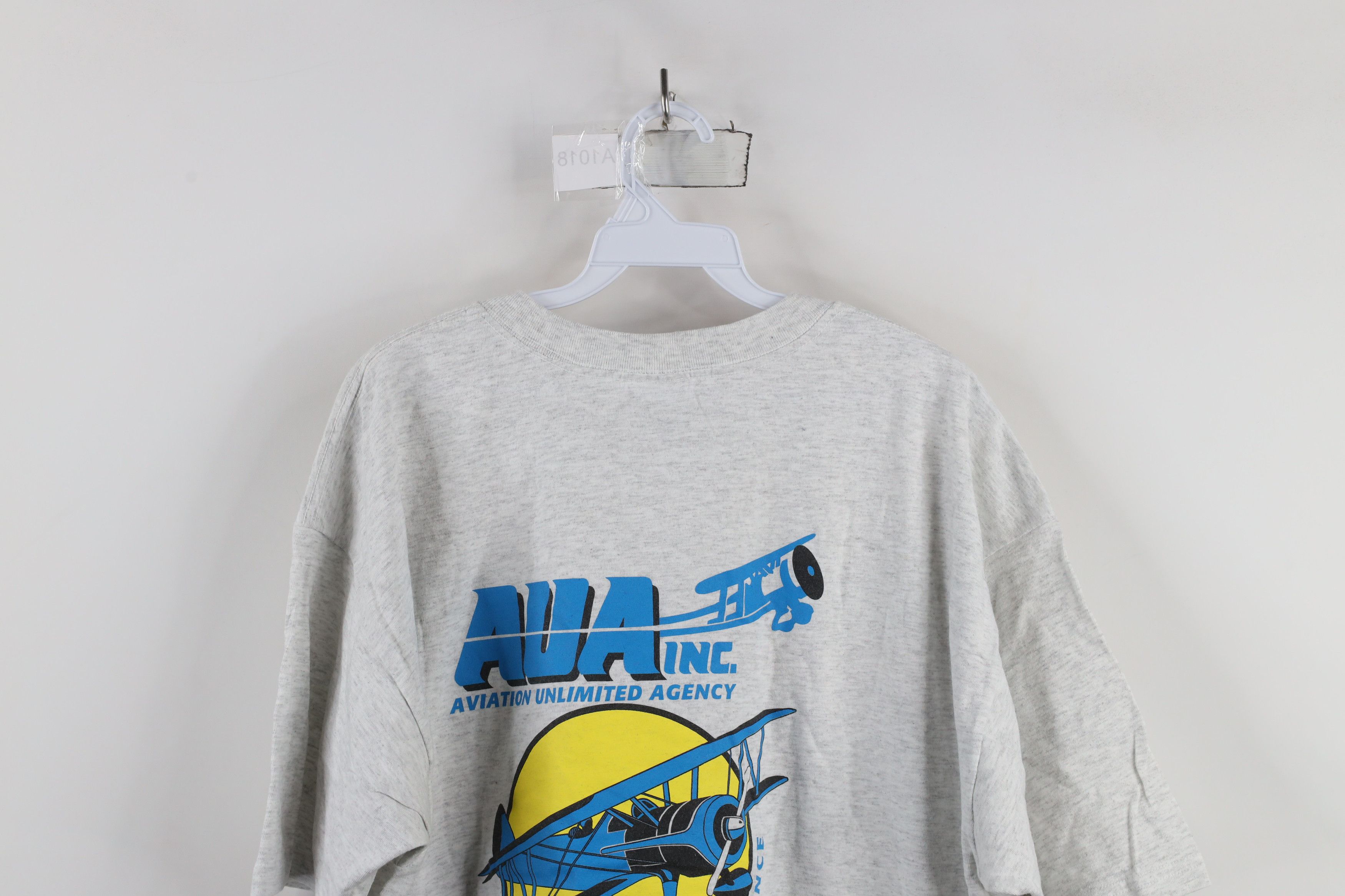 Vintage Vintage 90s AUA Inc Aviation Unlimited Agency T-Shirt Gray Size US XL / EU 56 / 4 - 13 Thumbnail