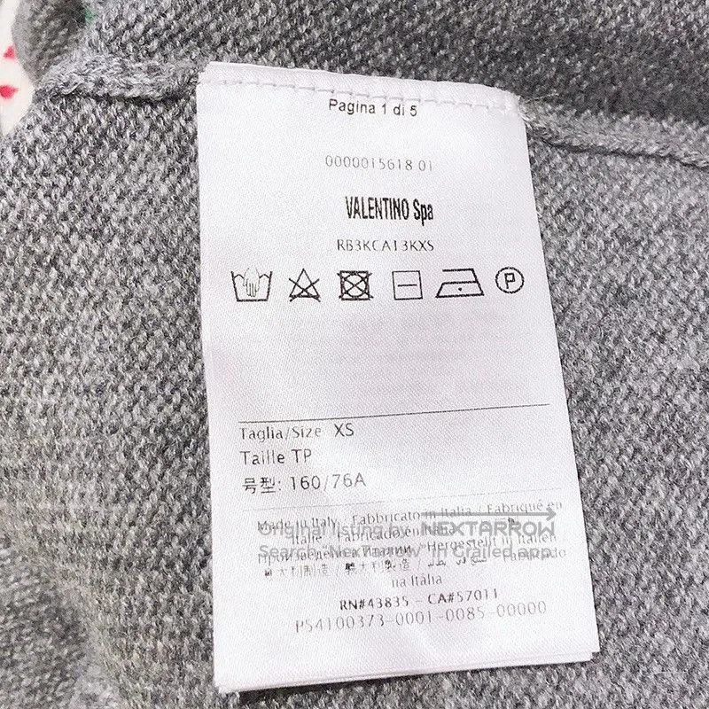 Valentino Valentino Gray Floral Embroidered Cashmere Sweater. Size US XS / EU 42 / 0 - 8 Thumbnail
