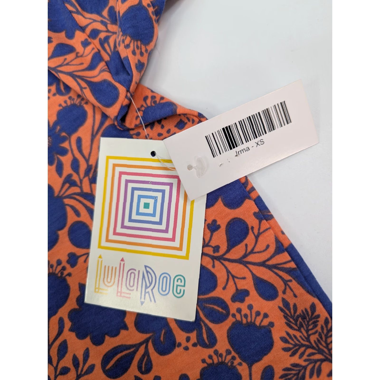 Vintage NWT LuLaRoe Irma Tunic Womens XS Orange Blue Floral Stretch Shirt Size XS / US 0-2 / IT 36-38 - 5 Thumbnail
