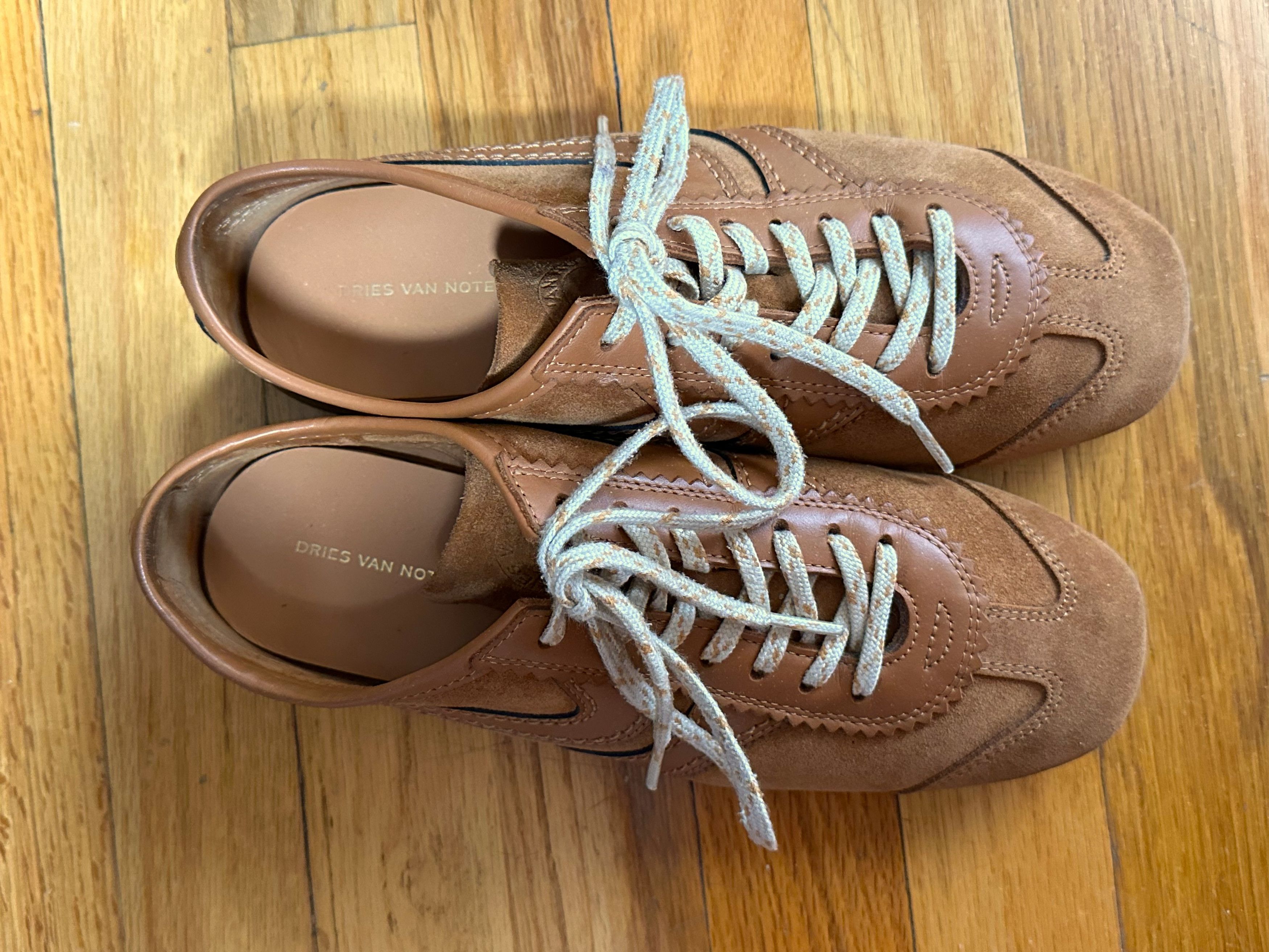 Dries Van Noten Dries Van Noten - Suede Sneakers (Tan) Size US 5.5 / EU 38 - 3 Thumbnail