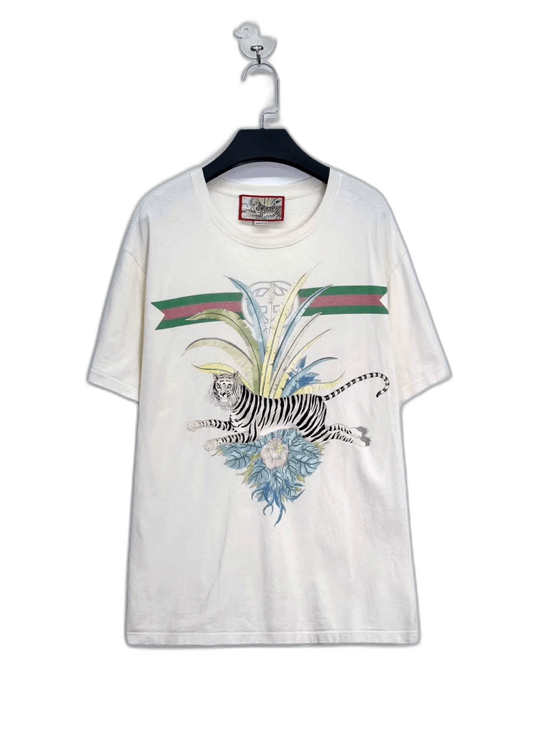 Gucci Gucci Tiger Floral Print Short Sleeve T-Shirt Size US M / EU 48-50 / 2 - 1 Thumbnail