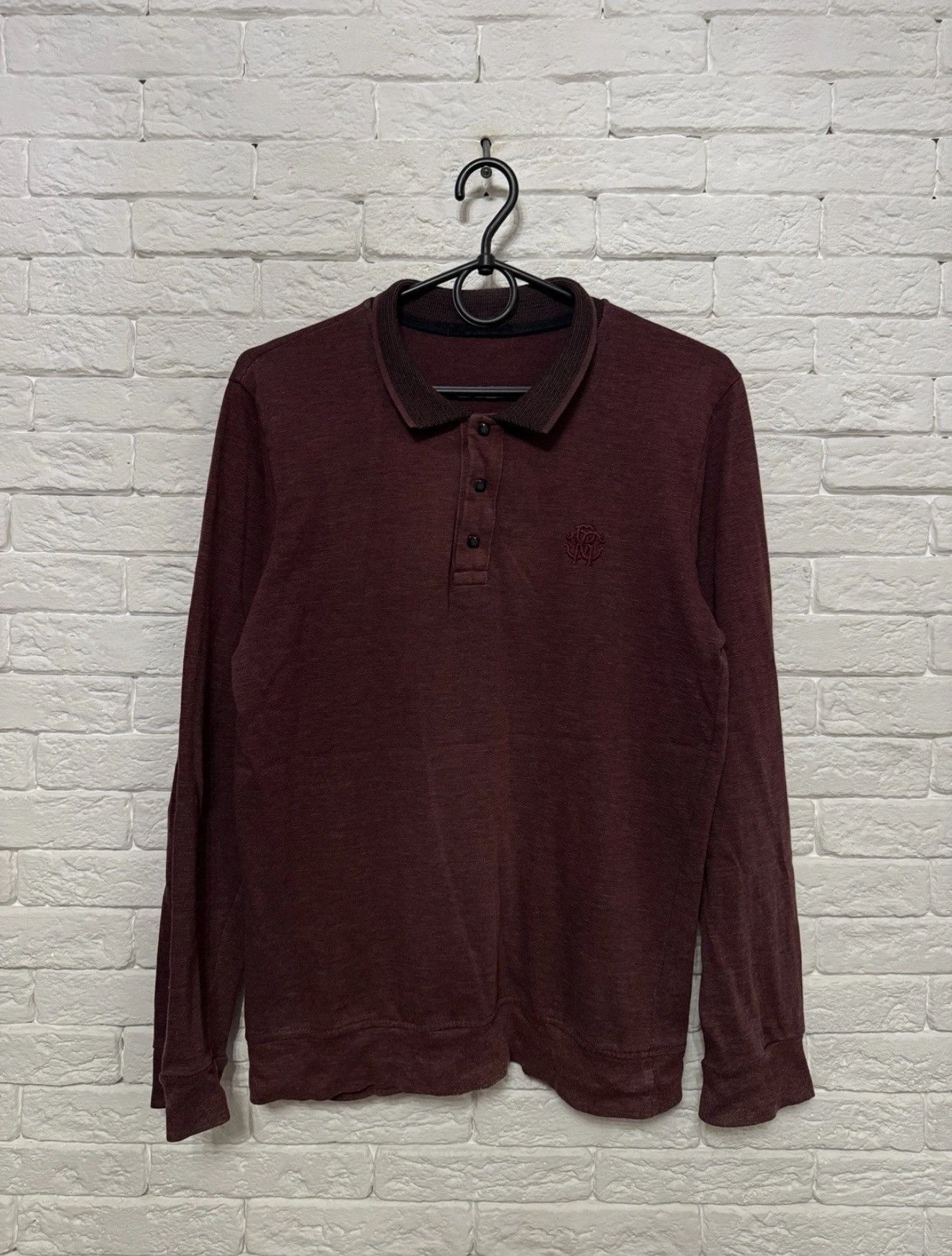 Roberto Cavalli Vintage Roberto Cavalli Rugby Longsleeved Washed Polo Shirt Size US M / EU 48-50 / 2 - 1 Thumbnail