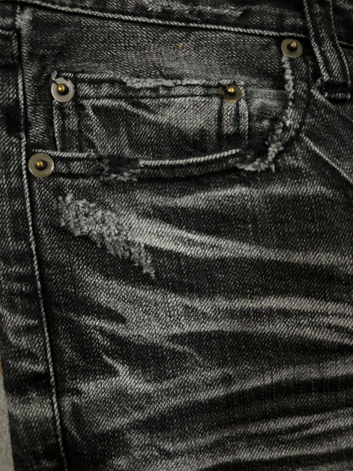 If Six Was Nine Vintage Japanese Brand Whiskers Faded Loose Distressed Jeans Size US 32 / EU 48 - 5 Thumbnail