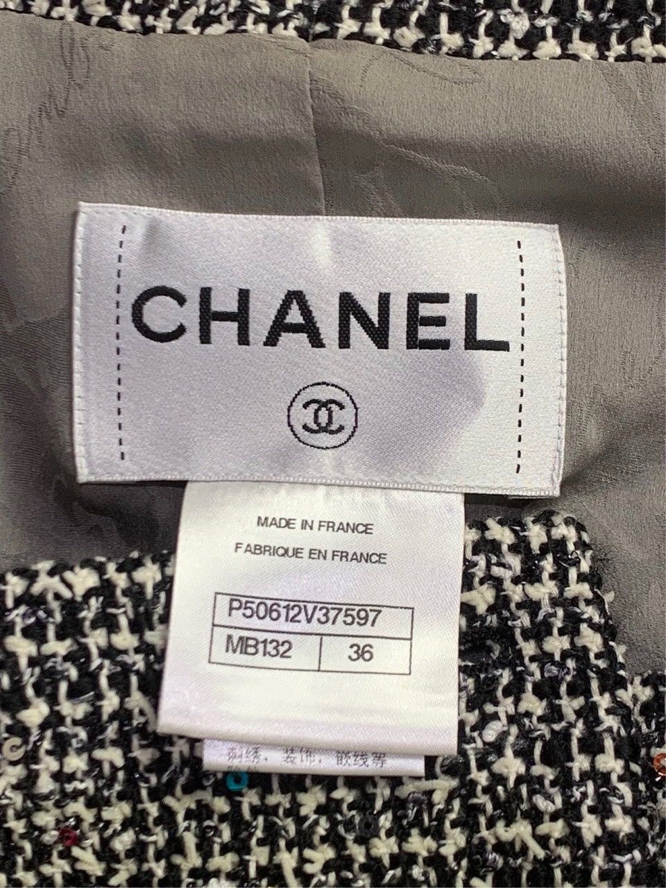 Chanel Chanel Gray Wool Blend Petite Chambray Knit Shawl Jacket Size XS / US 0-2 / IT 36-38 - 3 Thumbnail