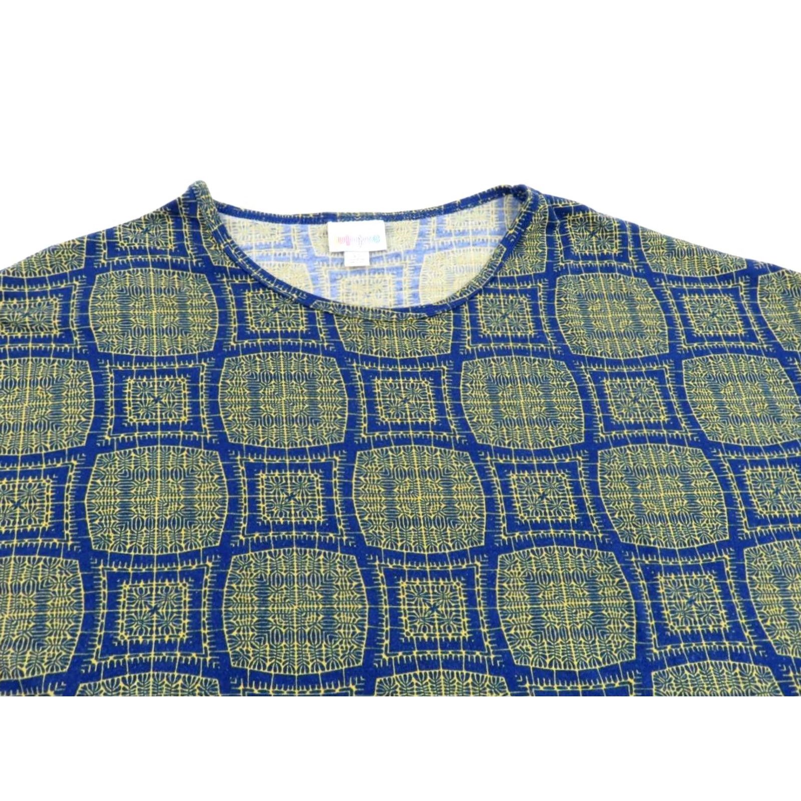 Vintage LuLaRoe Women's Irma Shirt Tunic XS Blue Green Unicorn Geometric Polyester Size XS / US 0-2 / IT 36-38 - 2 Thumbnail