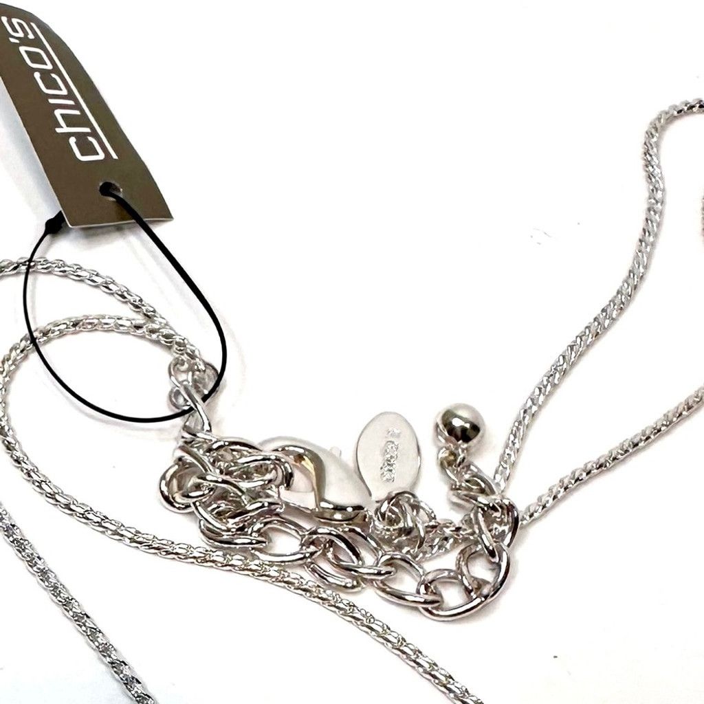 Chicos CHICO’s | NWT Silver Square Station Double Strand Necklace Size ONE SIZE - 6 Thumbnail