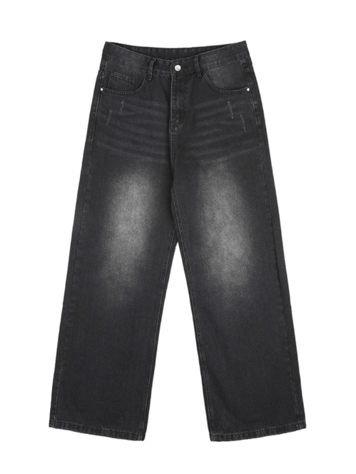Japanese Brand Washed distressed loose slim retro all-match straight jeans Size US 32 / EU 48 - 5 Thumbnail