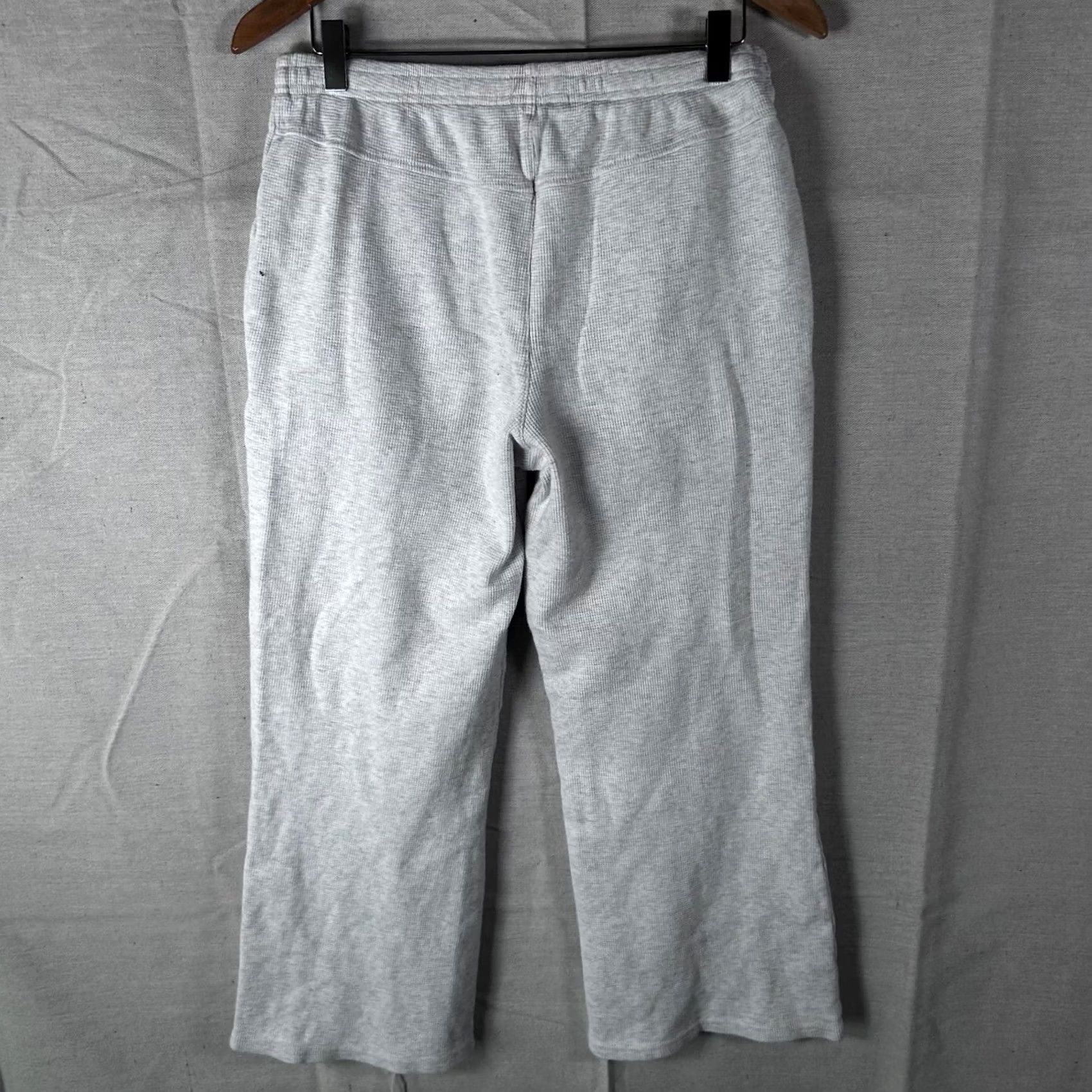 Brandy Melville Brandy Melville Gray Waffle Knit Thermal Pajama Pants Cotton Wide Leg Lounge Pants Womens One Size Regular Size 42" / US 20 - 4 Thumbnail