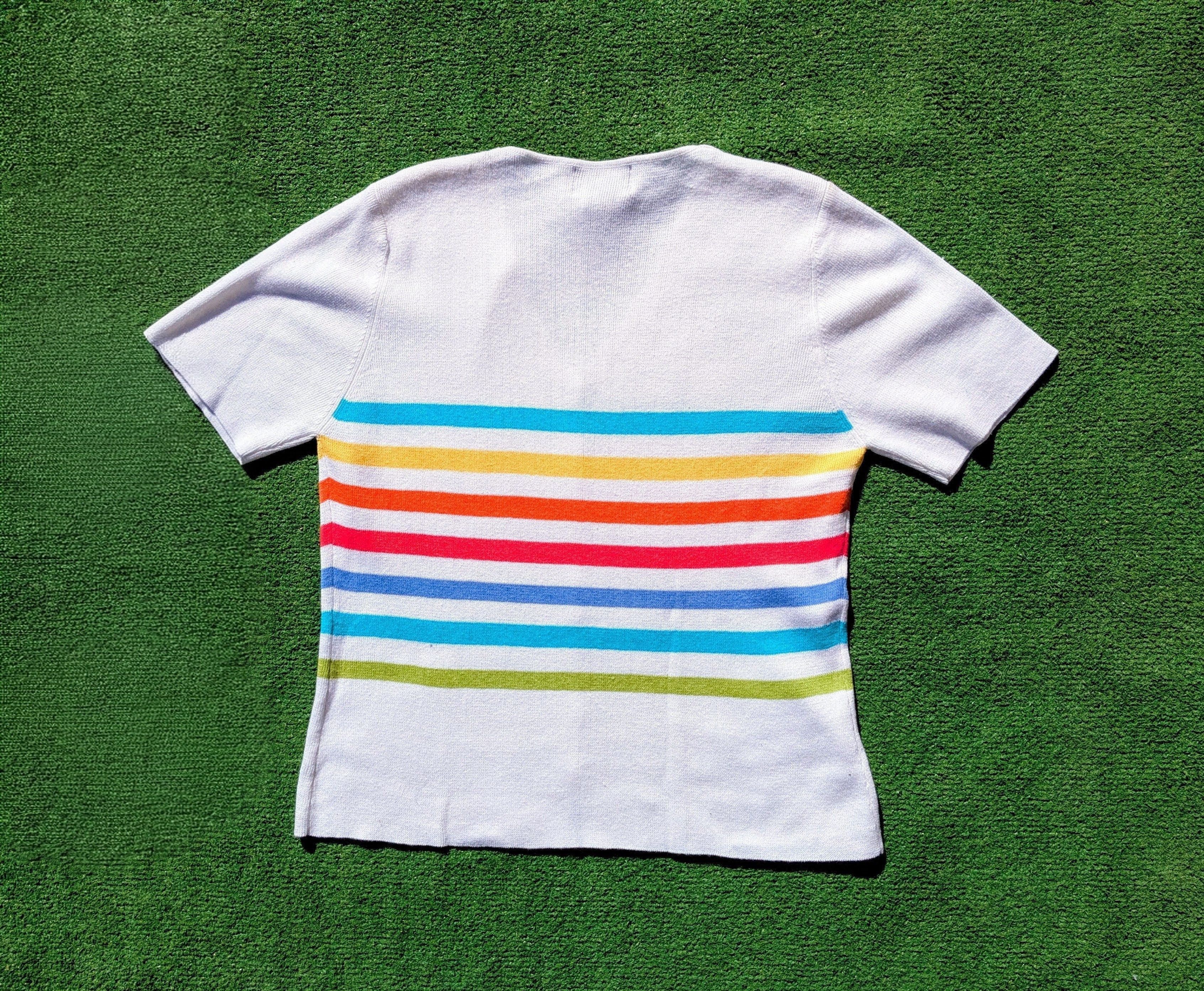 Other VTG Designers Originals Studio Rainbow Striped Sweater Shirt Size L / US 10 / IT 46 - 6 Thumbnail