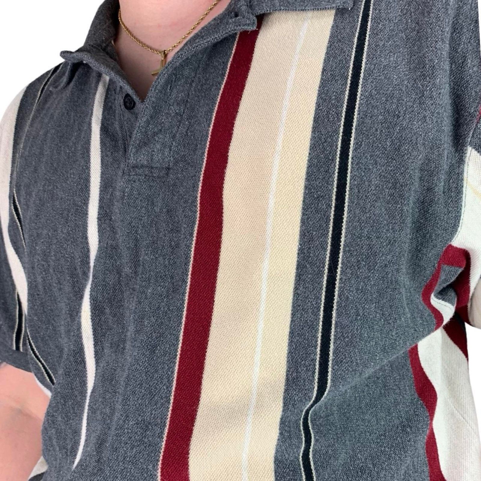 Chaps × Ralph Lauren × Vintage Vintage Chaps Ralph Lauren Striped Polo Size US XL / EU 56 / 4 - 2 Thumbnail