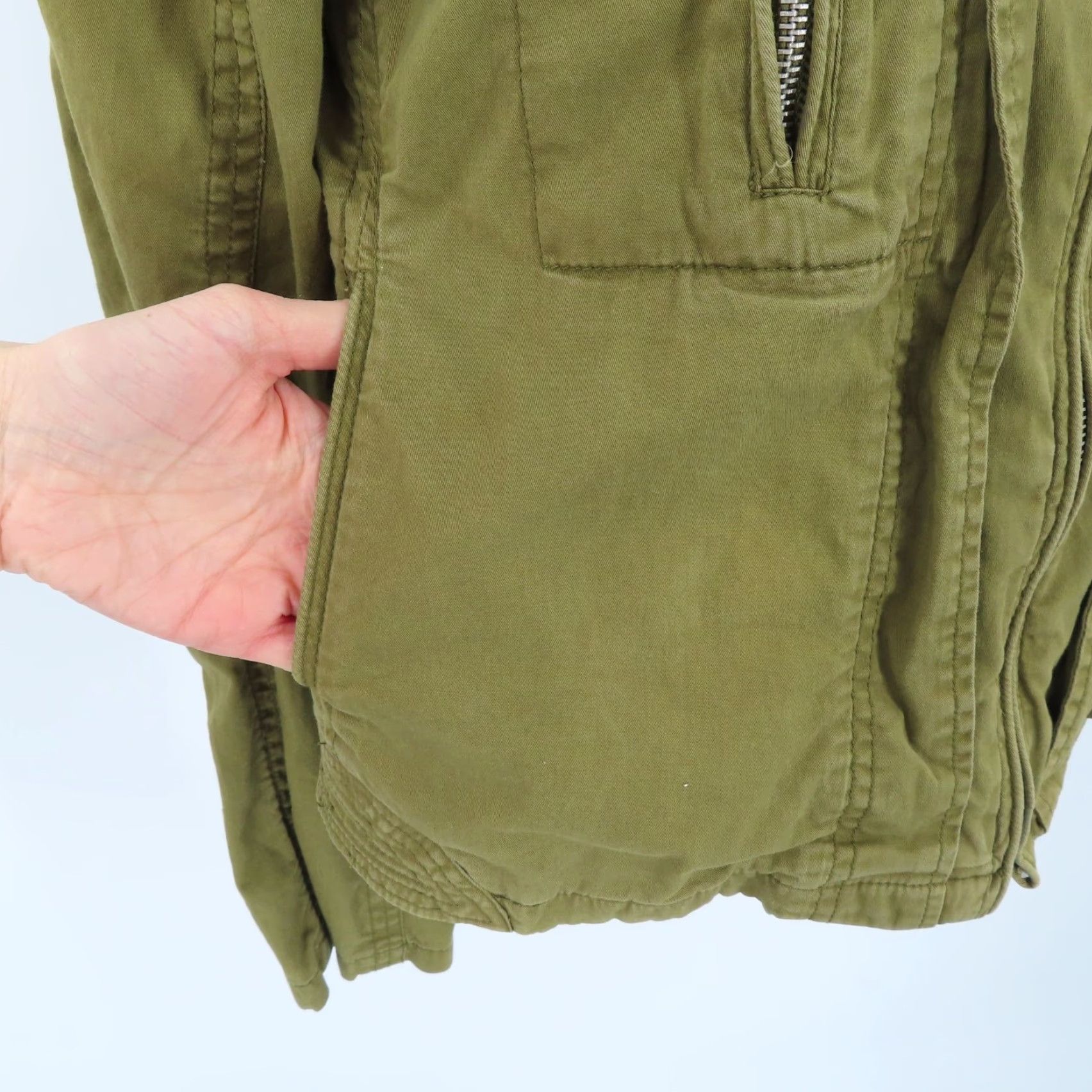 Desigual Desigual Jacket Womens 36 Green Embroidered Pockets Zip Coat Coat Size XS / US 0-2 / IT 36-38 - 4 Thumbnail