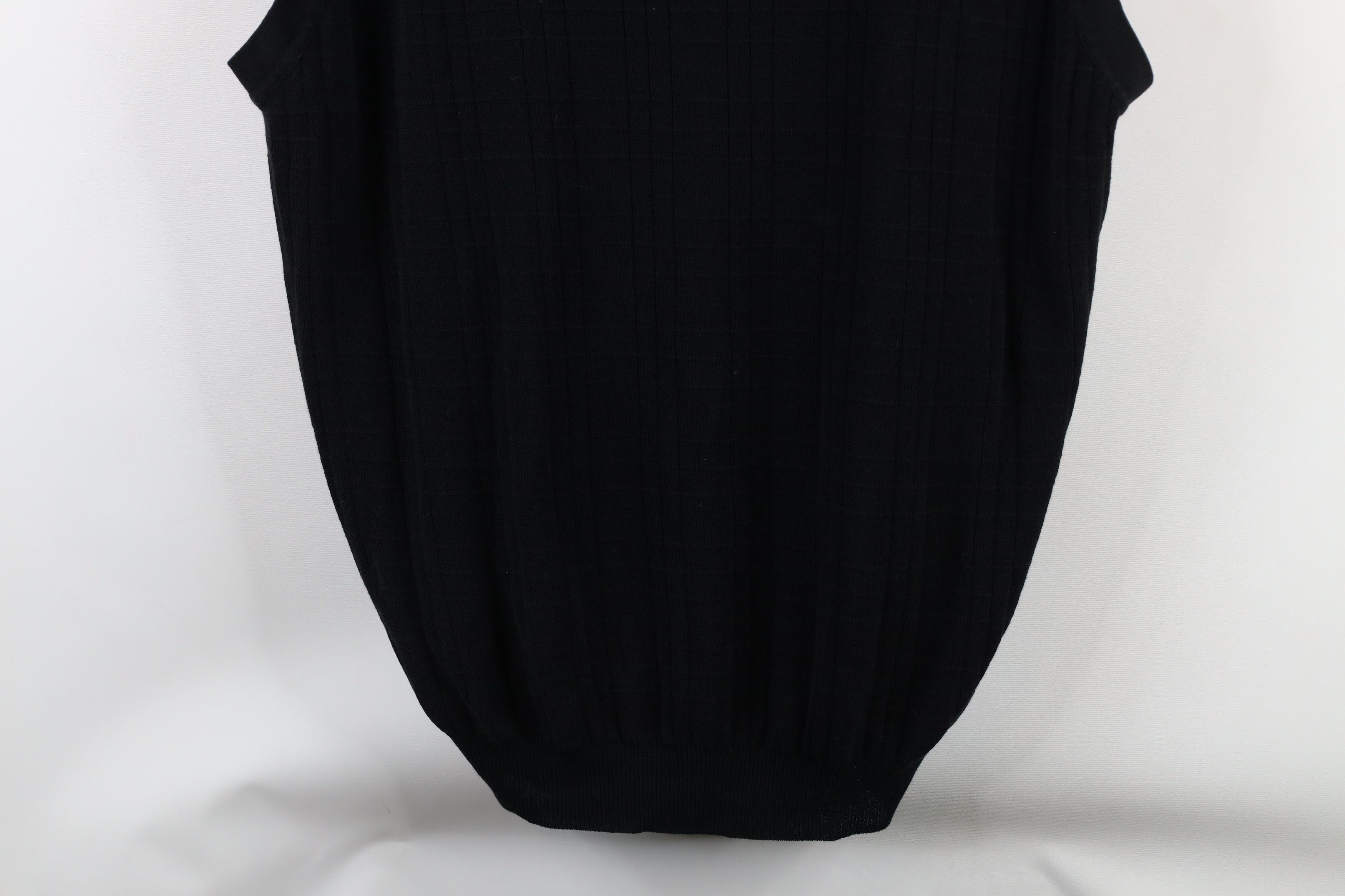 Vintage Vintage 90s Streetwear Ribbed Knit V-Neck Sweater Vest Black Size US XL / EU 56 / 4 - 3 Thumbnail