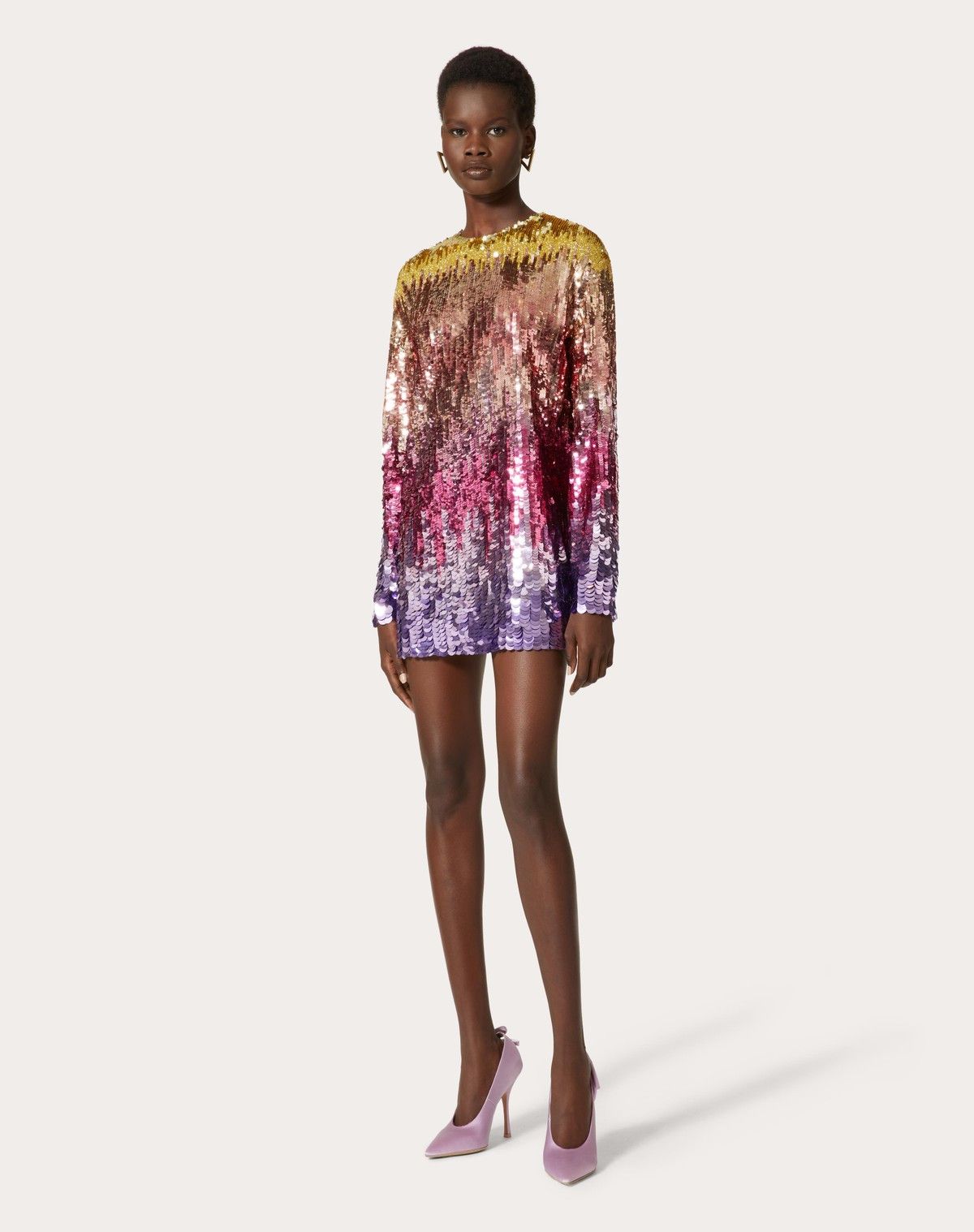 Valentino o1s1wg110525 Embroidered Short Dress in Multicolor Size M / US 6-8 / IT 42-44 - 3 Thumbnail
