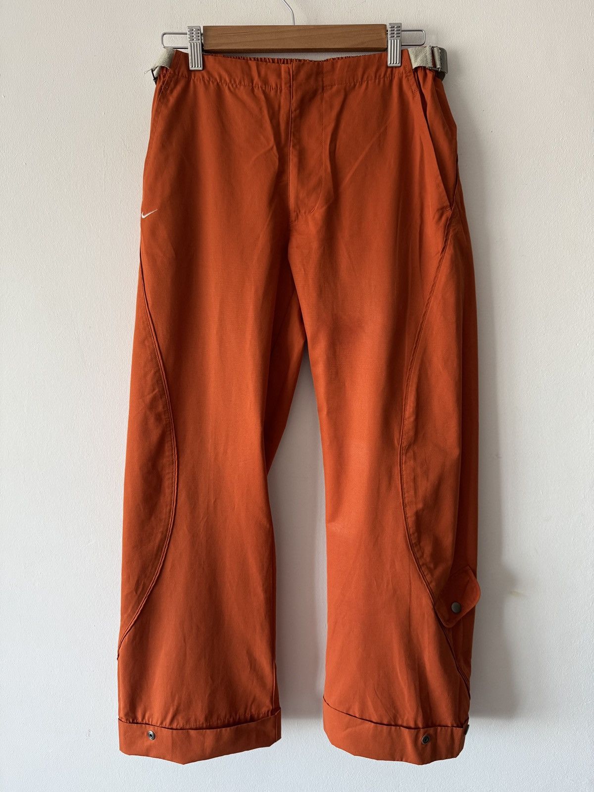 Nike 🔥🔥 Vintage Nike Orange Nylon Pants Size 30" / US 8 / IT 44 - 2 Thumbnail