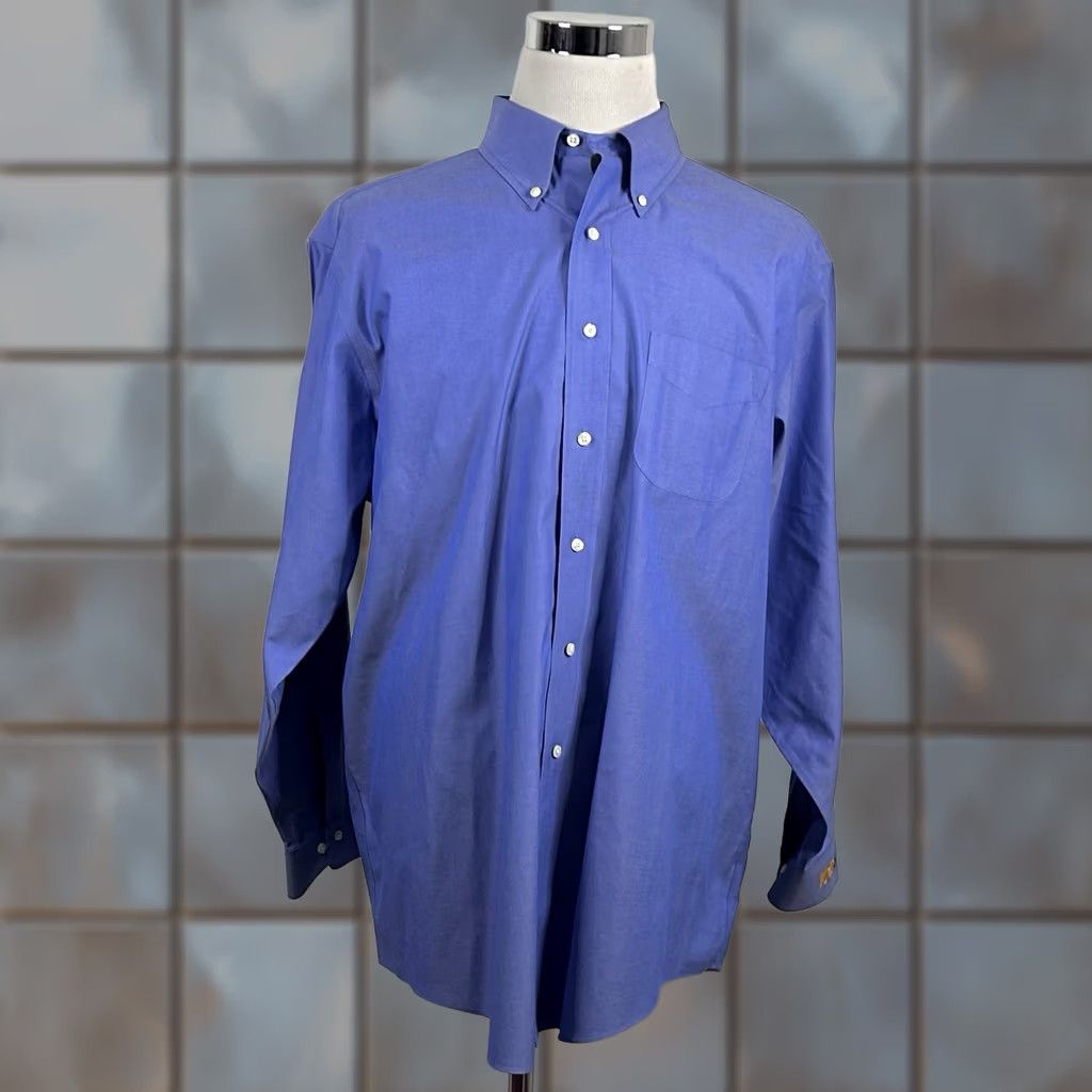 Brooks Brothers Brooks Brothers Dress Shirt Blue Button-Down 17.5 34/35 Regular Fit Non Iron Men Shirt Size 48R - 1 Thumbnail