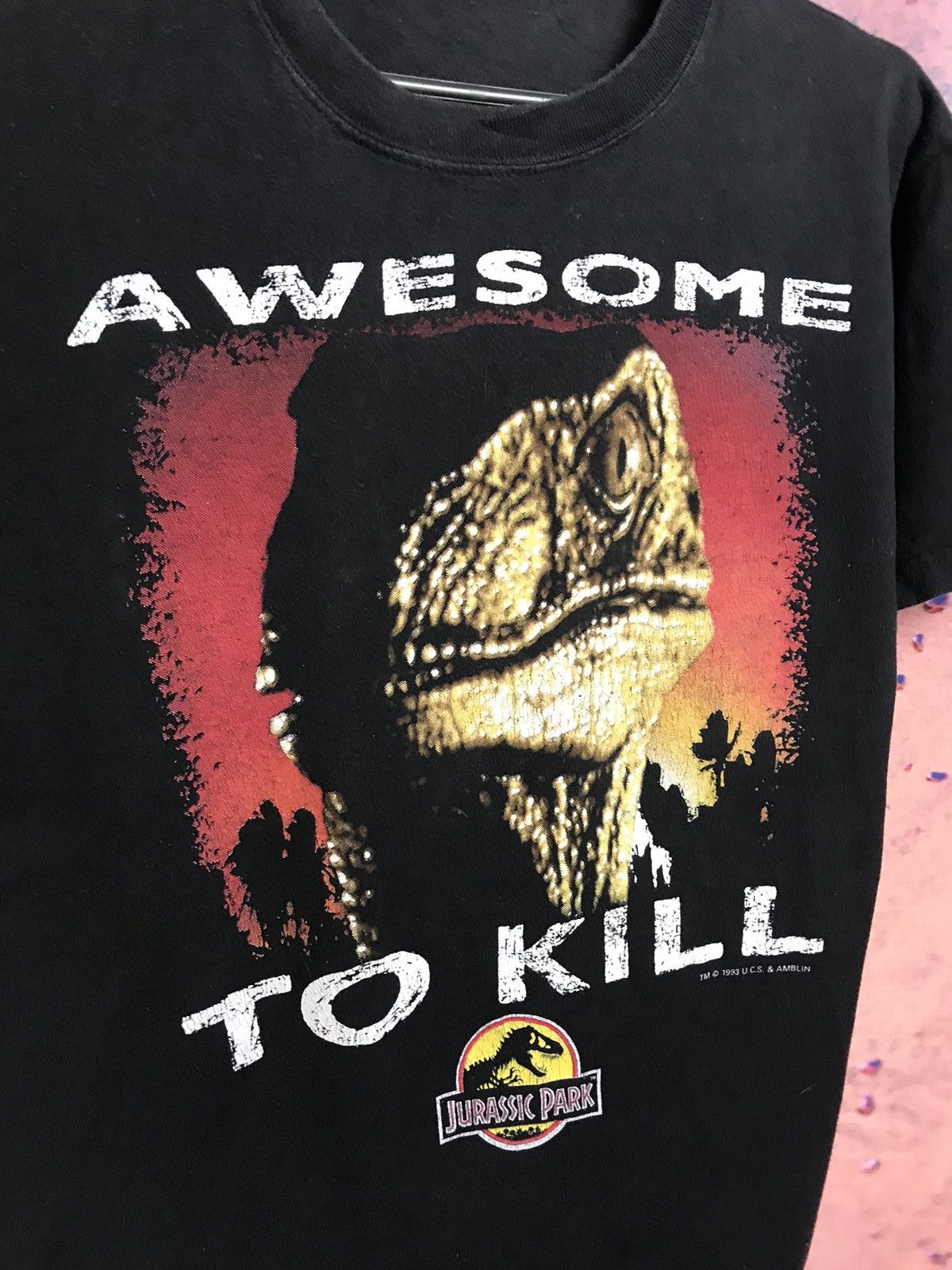 Vintage Vintage 1993 Jurassic Park Awesome to Kill movie tee Size US S / EU 44-46 / 1 - 3 Thumbnail