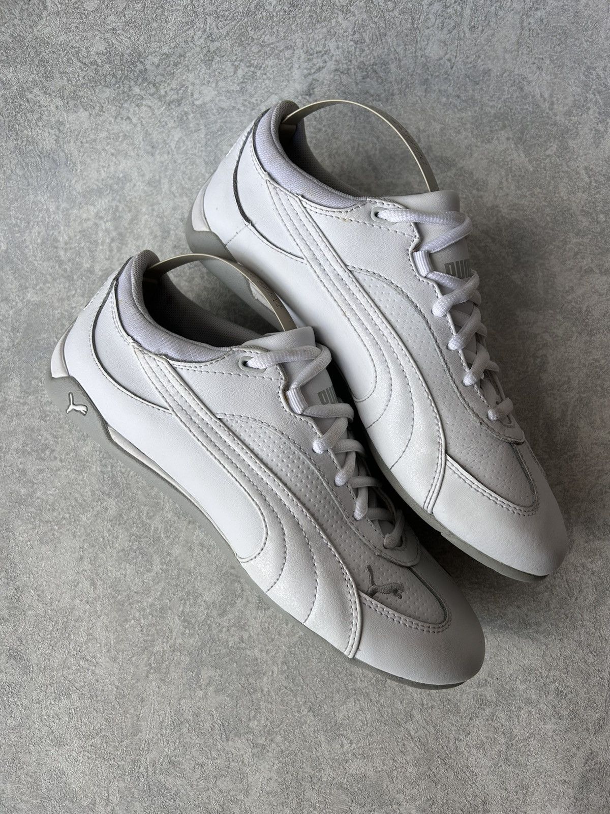 Puma Y2K Puma Speedcat White Leather Low Top Sneakers Size US 8.5 / IT 38.5 - 3 Thumbnail