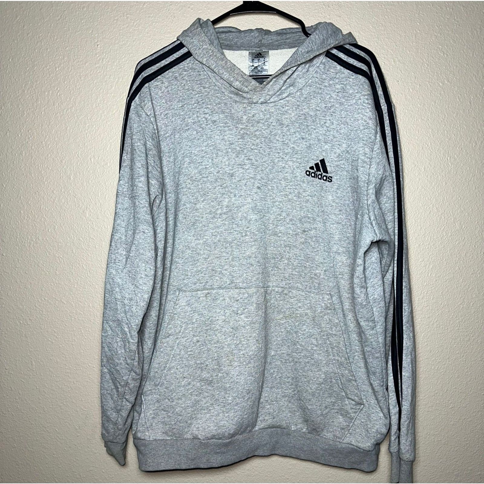 Adidas 👟 Adidas 3-Stripes Pullover Hoodie – With Size XL Size US XL / EU 56 / 4 - 1 Thumbnail