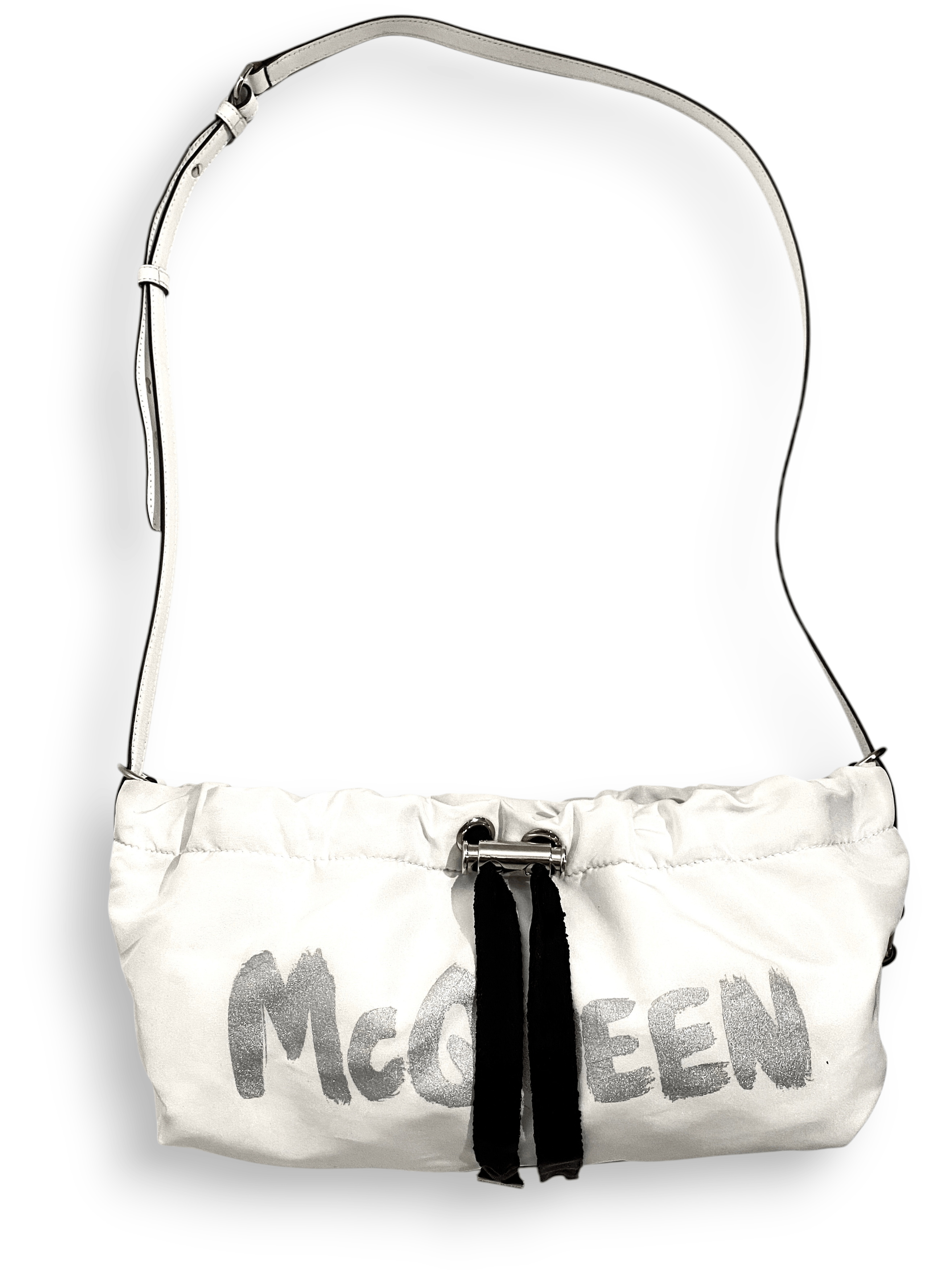 Alexander McQueen Alexander McQueen White Graffiti Logo Bundle Crossbody Bag Size ONE SIZE - 1 Thumbnail