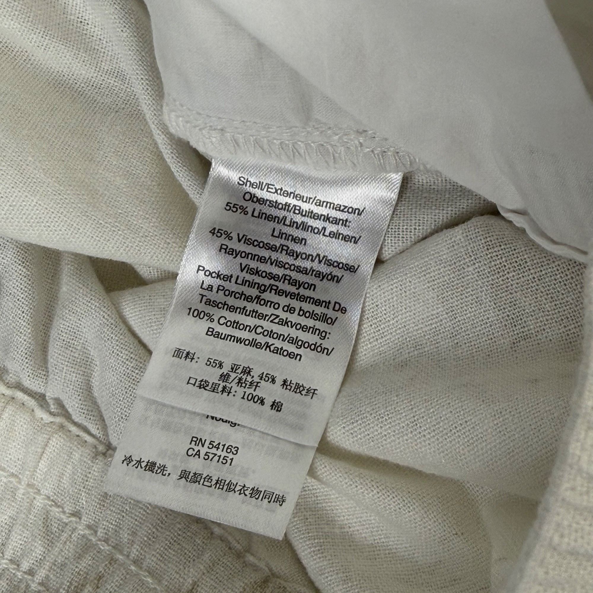 DKNY DKNY Wide-Leg Pull-On Linen Blend Pull-On Pants Beige Print Size 30" / US 8 / IT 44 - 4 Thumbnail