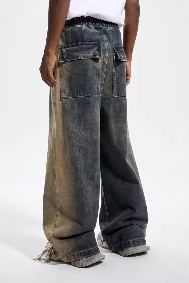 Japanese Brand × Jean Baggy Washed Zipper Gradient Vintage Denim Jeans Size US 30 / EU 46 - 4 Thumbnail