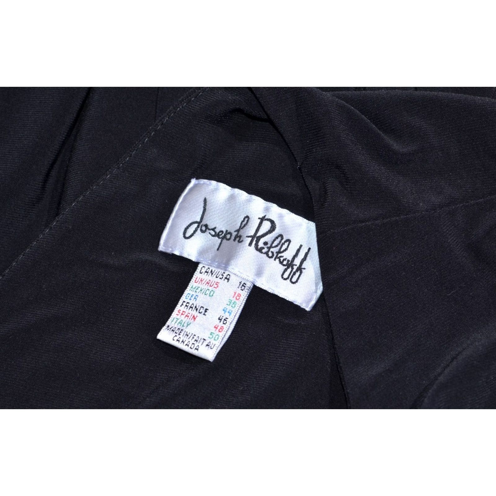 Joseph Ribkoff Joseph Ribkoff Dress Black Faux Wrap Sleeveless Women's UK18 US16 D44 Knee Length V-Neck Party/Cocktail A-Line XS? Size XXL / US 16-18 / IT 52-54 - 5 Thumbnail