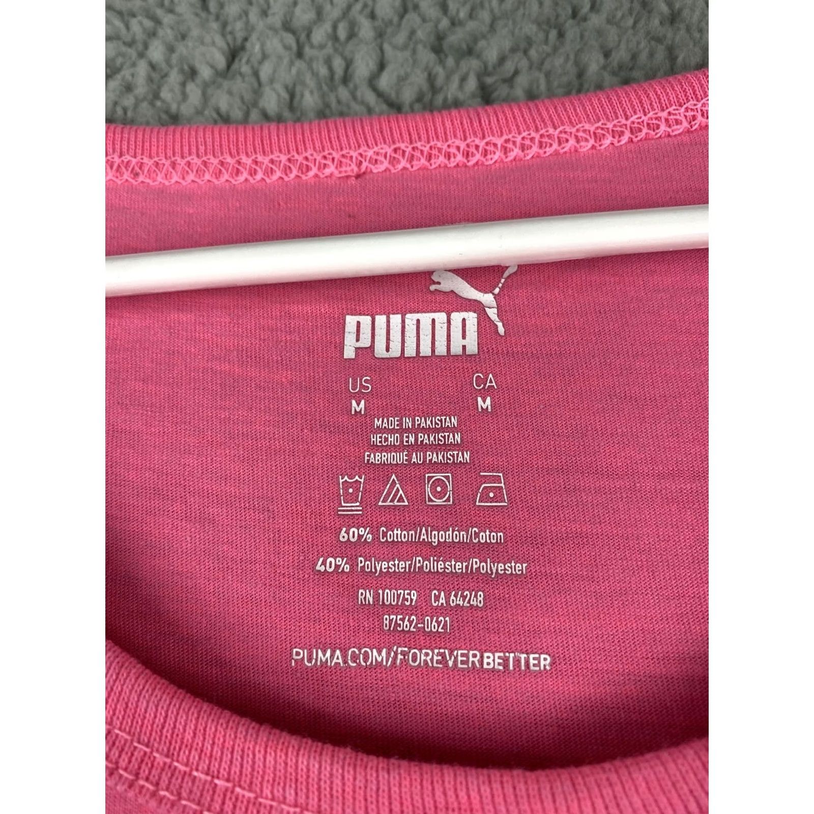 Puma PUMA Graphic Tee Shirt Women’s Medium Pink Crew Neck Short Sleeve Logo 100% Cotton Basic All Seasons Ladies Tee Size M / US 6-8 / IT 42-44 - 3 Thumbnail